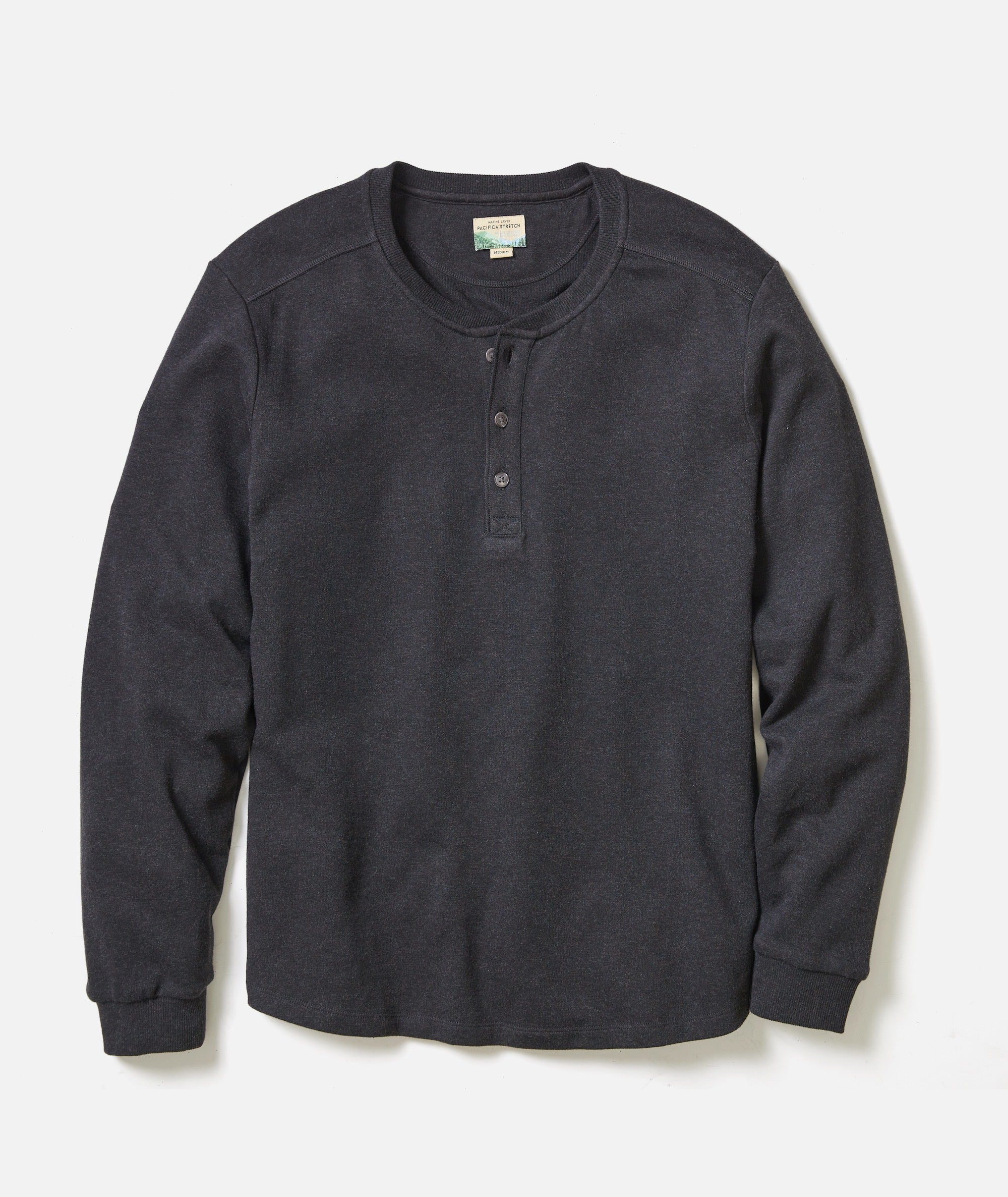 Pacifica Stretch Henley Charcoal