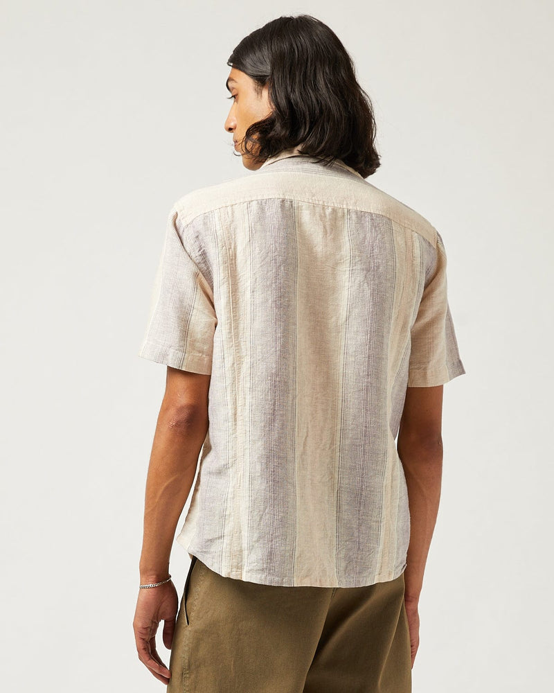 Sunset Stripe Short Sleeve Camp Shirt Violet