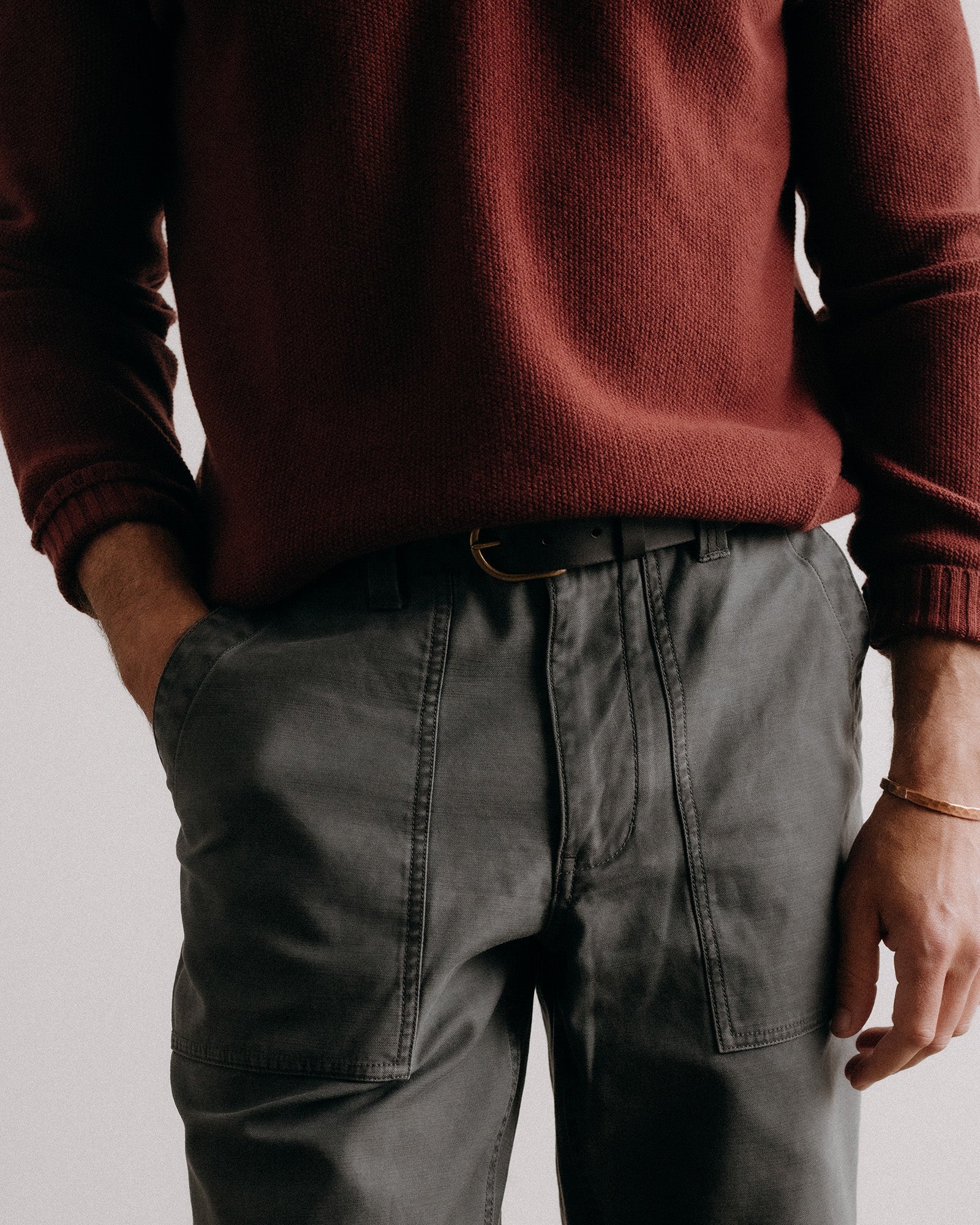 The Surplus Pant in Reverse Sateen Faded Black