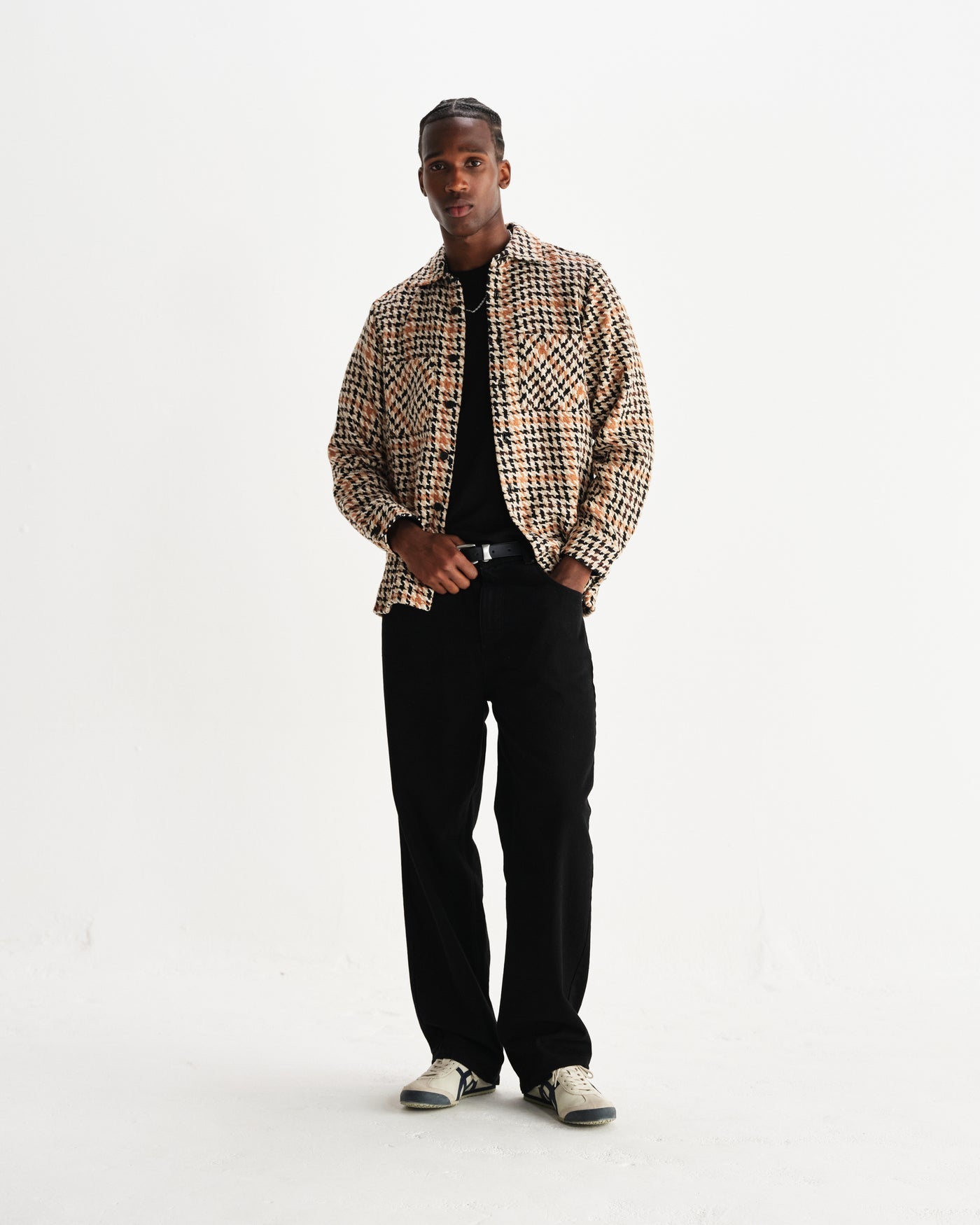 Whiting Overshirt - Houndstooth Weave Natural