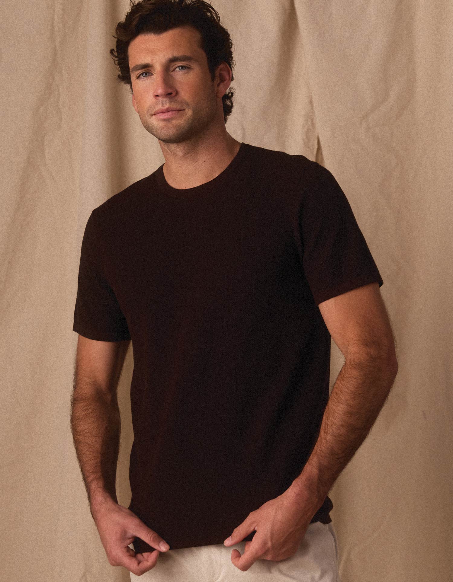 Driftknit Sweater Tee Dark Brown