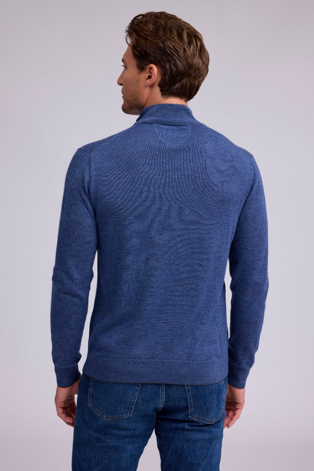 Long Sleeve 1/4 Zip Mock Neck Indigo