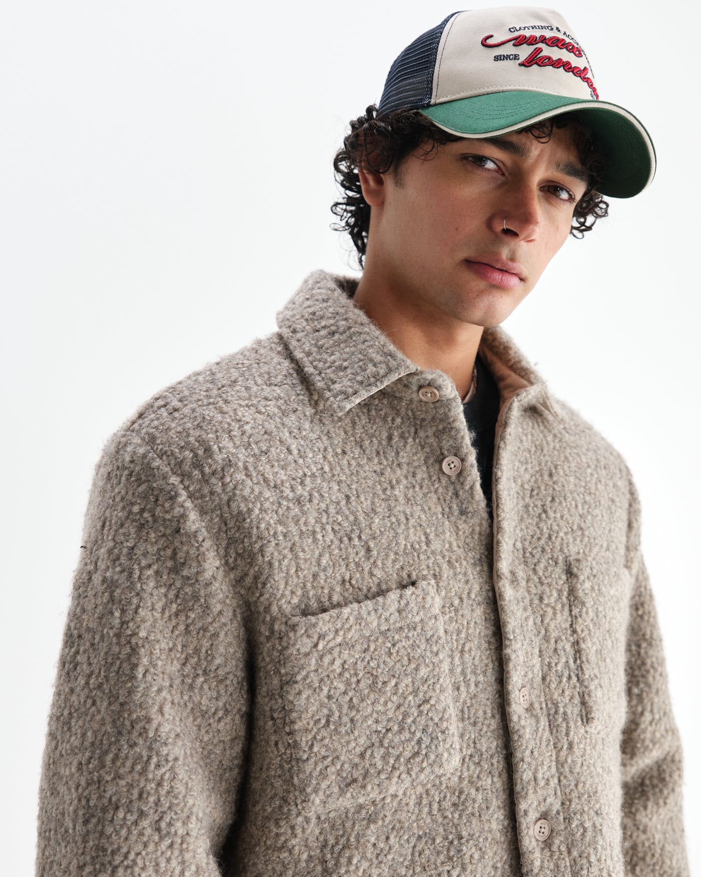 Mount Reversible Overshirt - Bobble Wool Natural