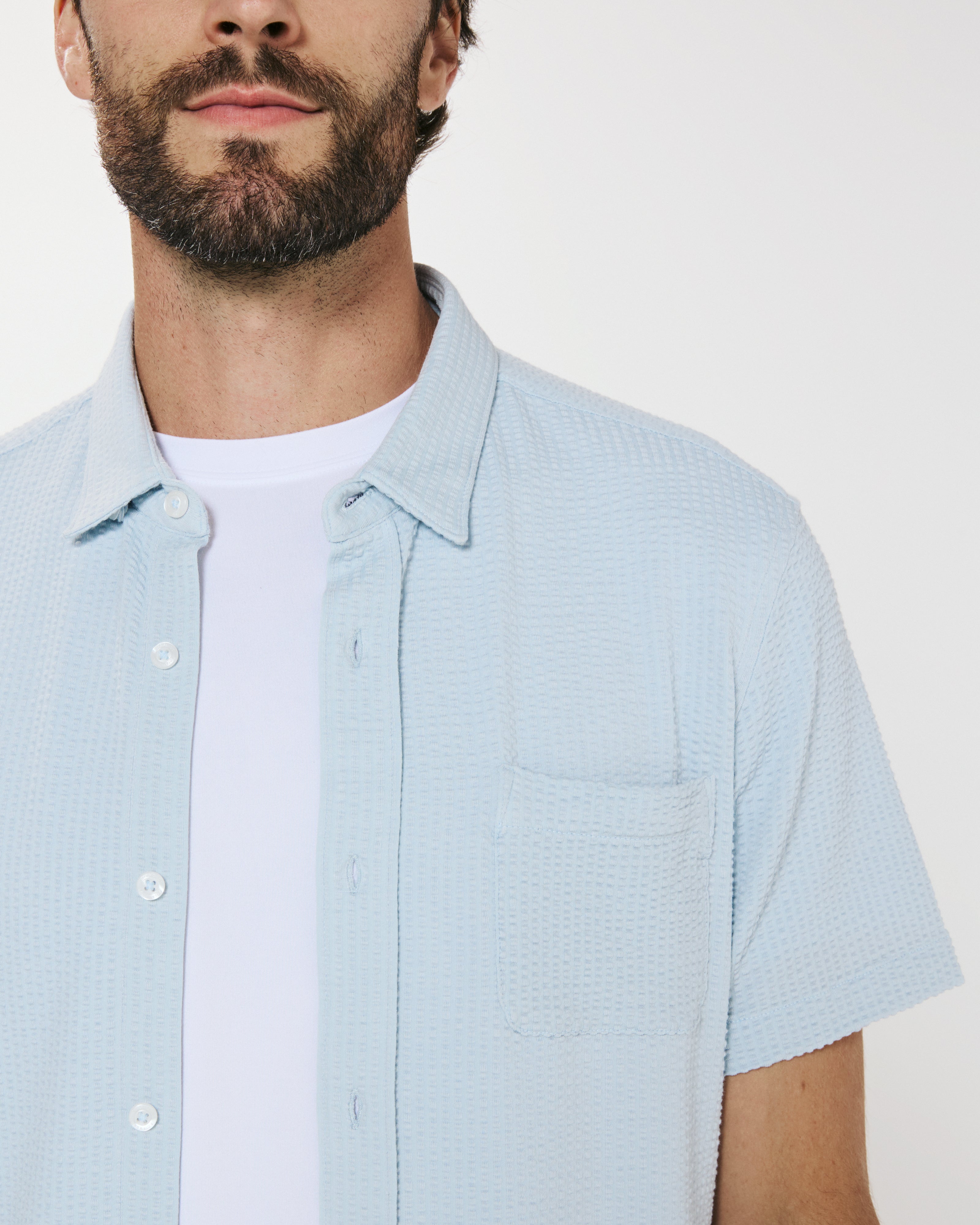 Bennet Seersucker Shirt Island Blue