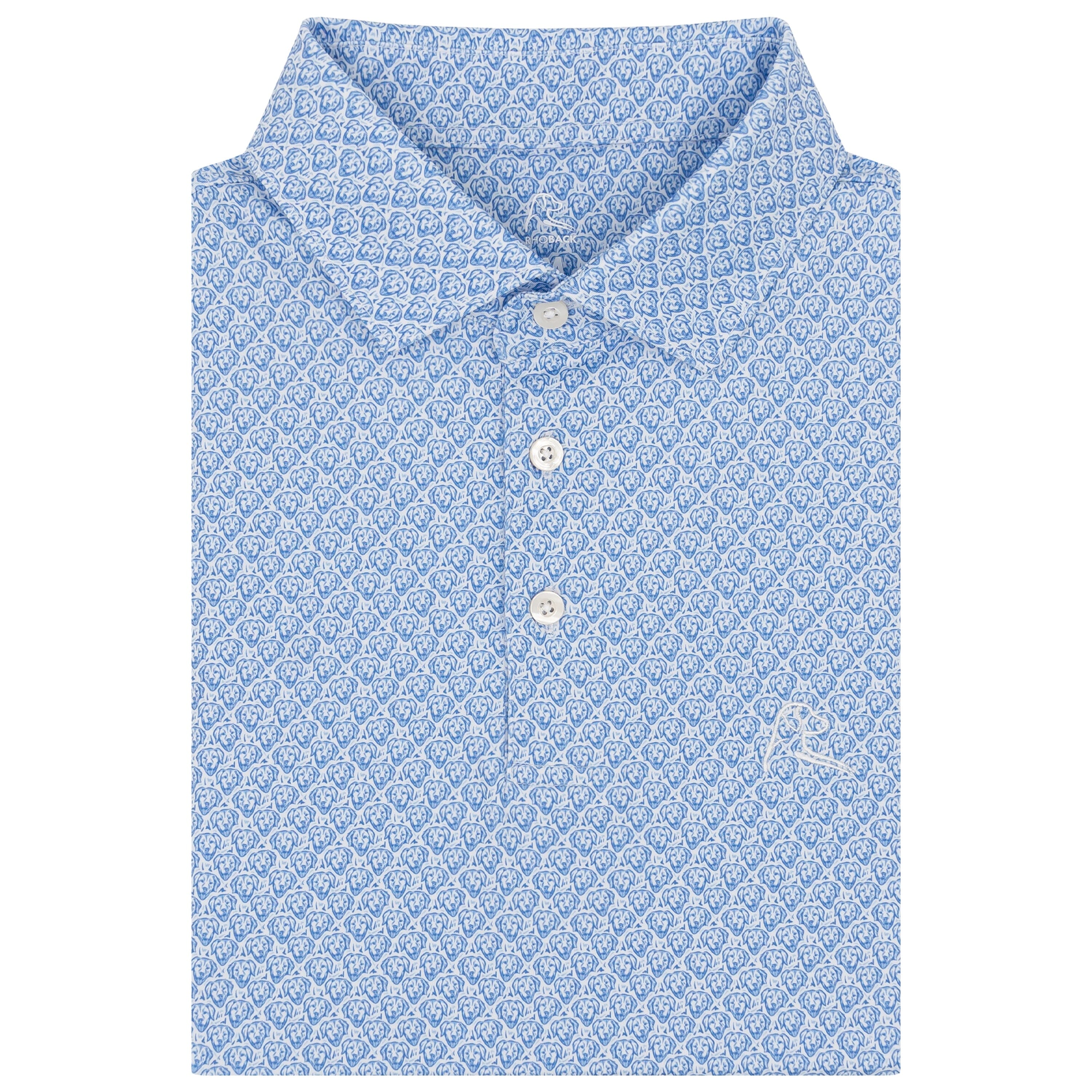 The Biscuit Polo White/Caicos Blue
