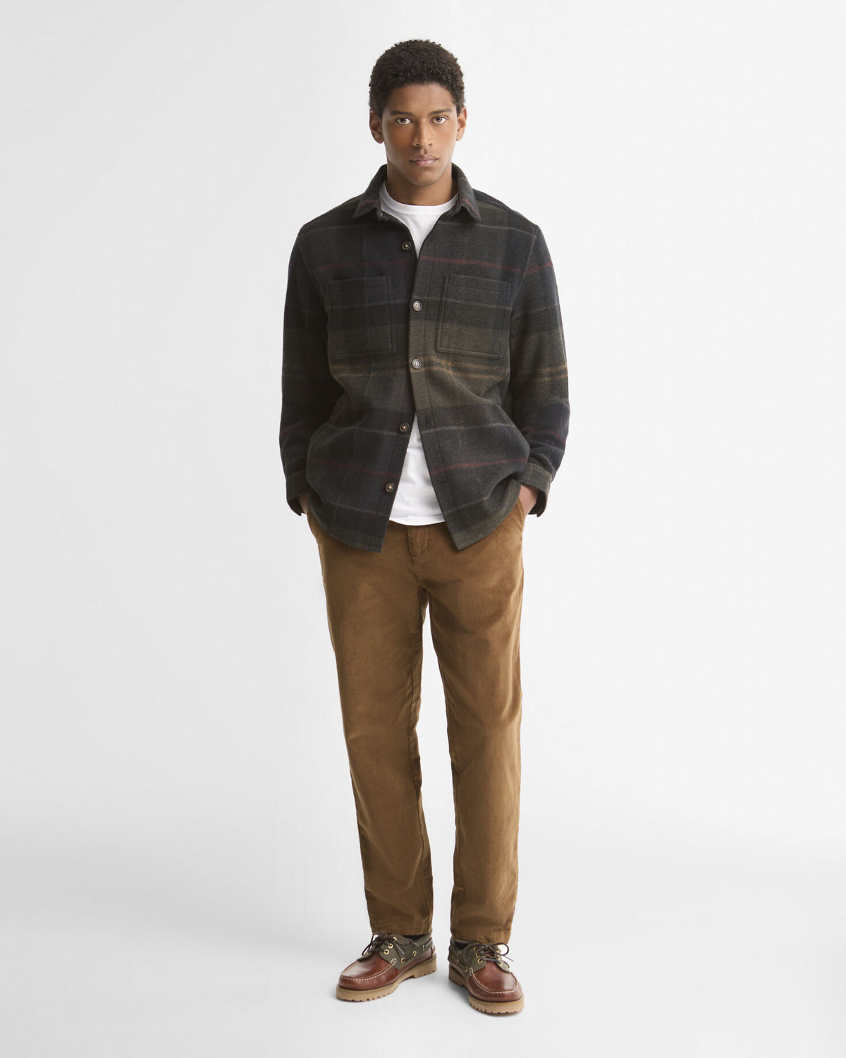 Woodlane Brushed Check Overshirt Shadow Classic Tartan