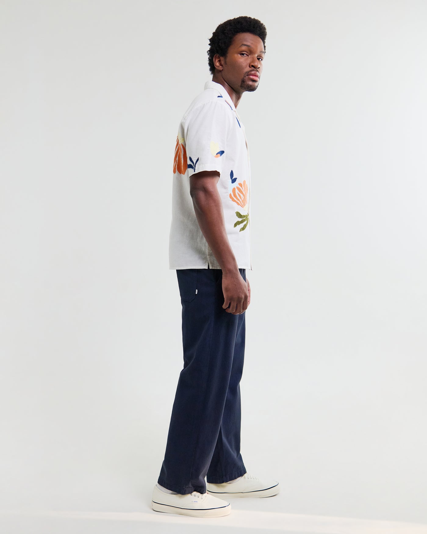 Didcot Shirt in Chunky Stitch Flower Ecru/Multi