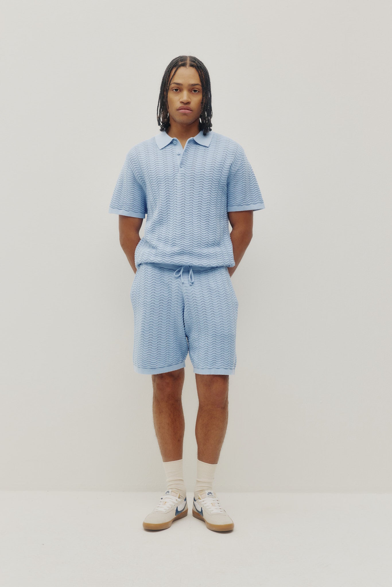 Wave Knit Shorts Rain Washed