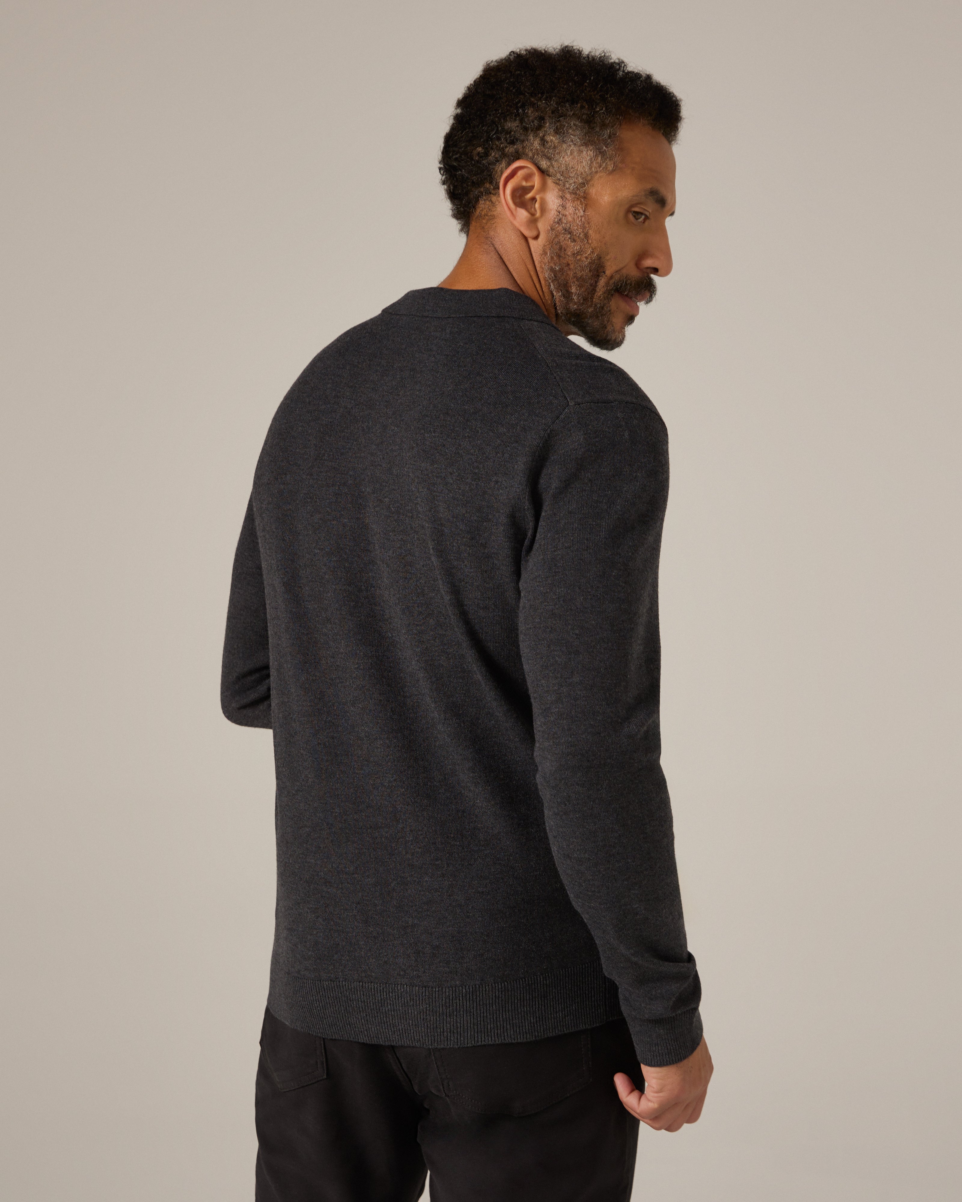 Belford Sweater Polo Charcoal Melange