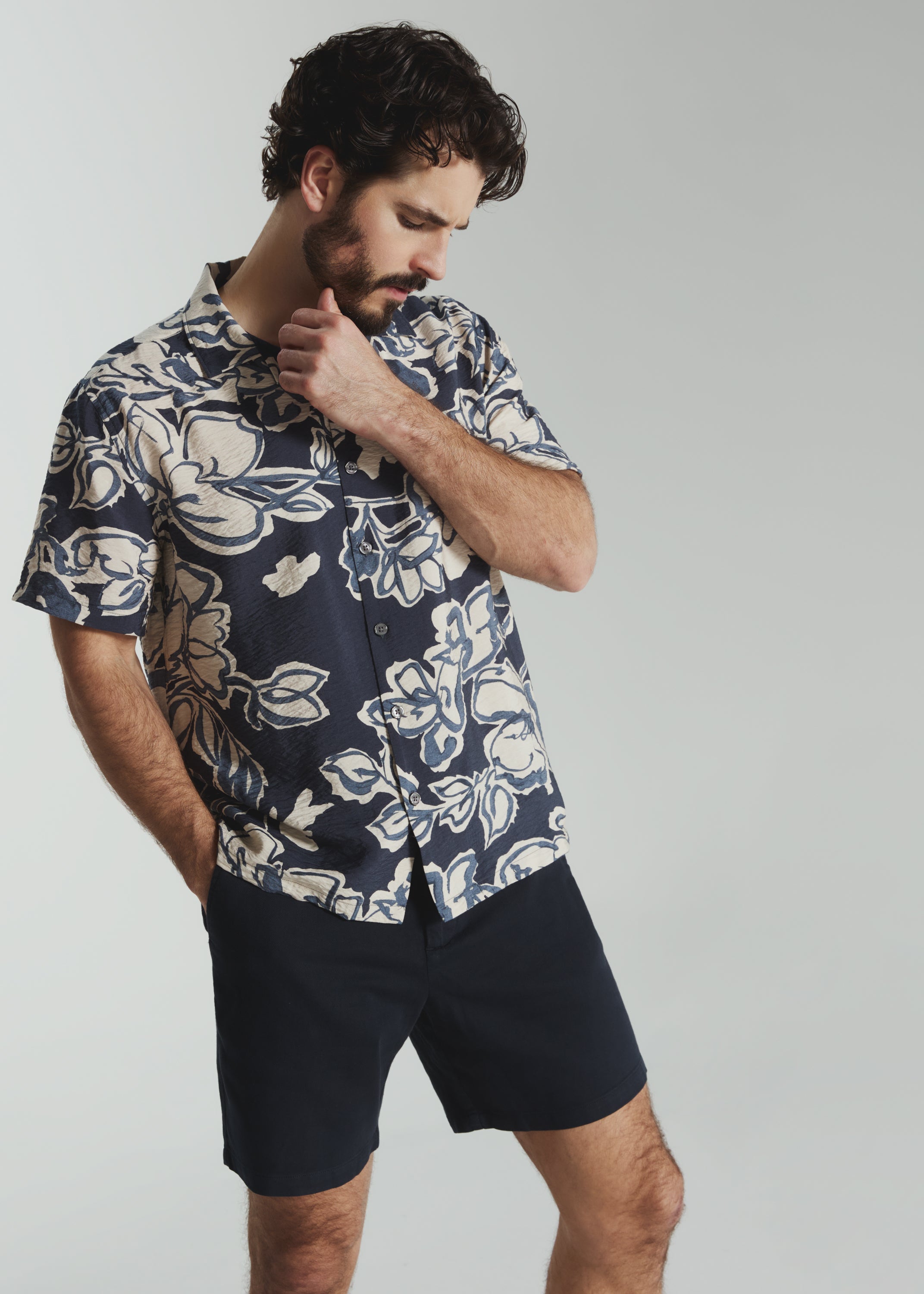 Laguna Linen Short - 7" Navy