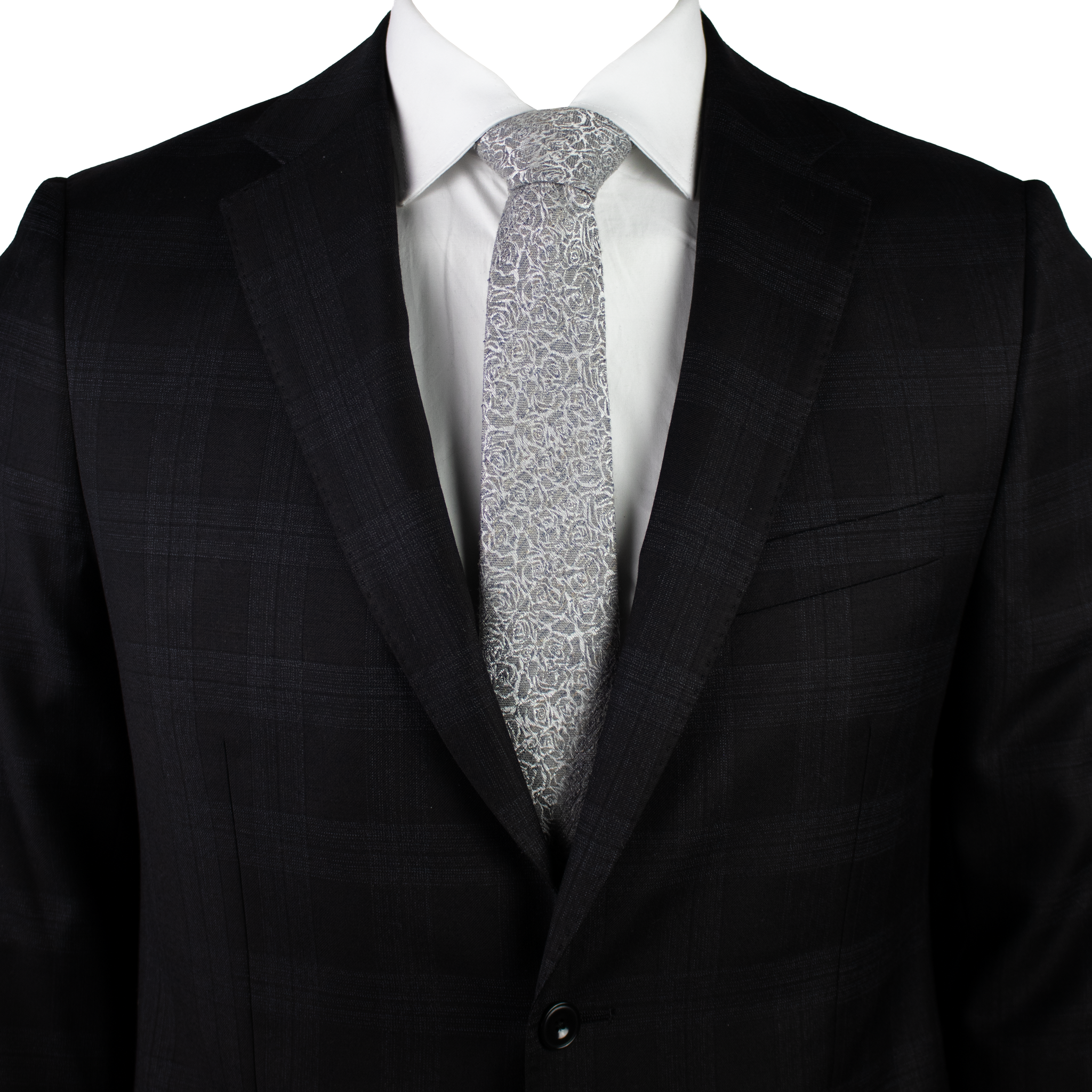 Silver Cotton Necktie