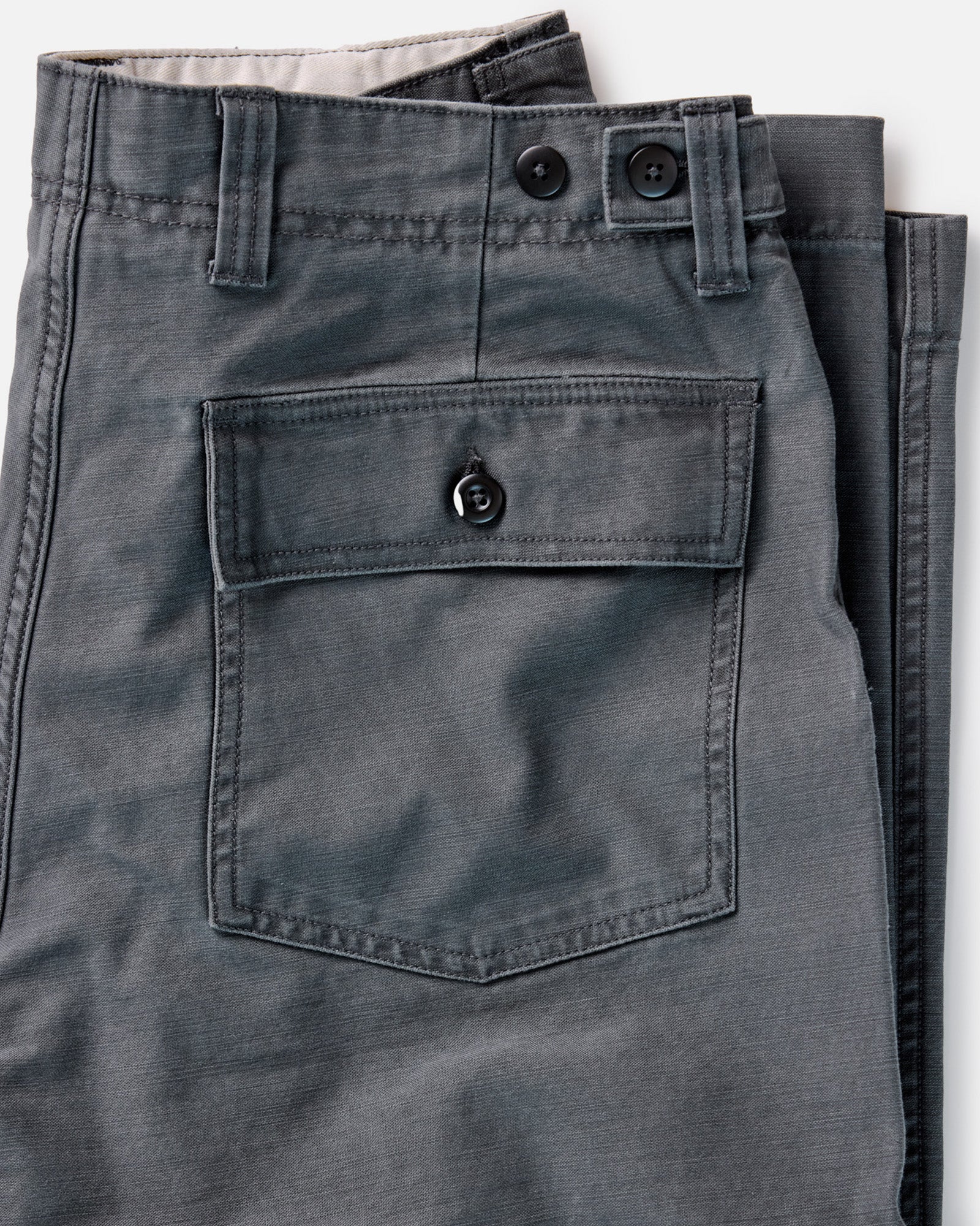The Surplus Pant in Reverse Sateen Faded Black