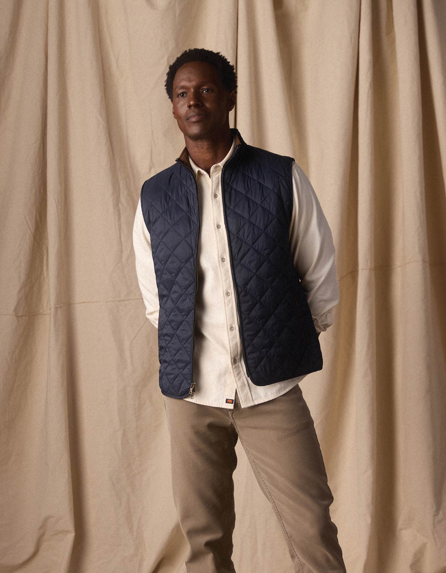 Quilted Liner Vest Navy