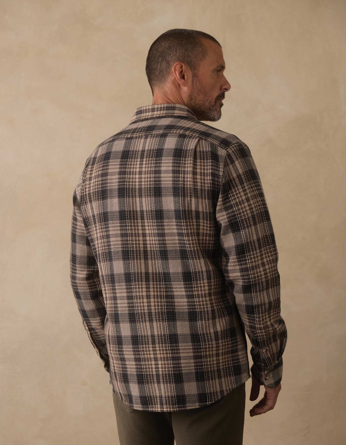 Mountain Textured Overshirt Asphalt Plaid