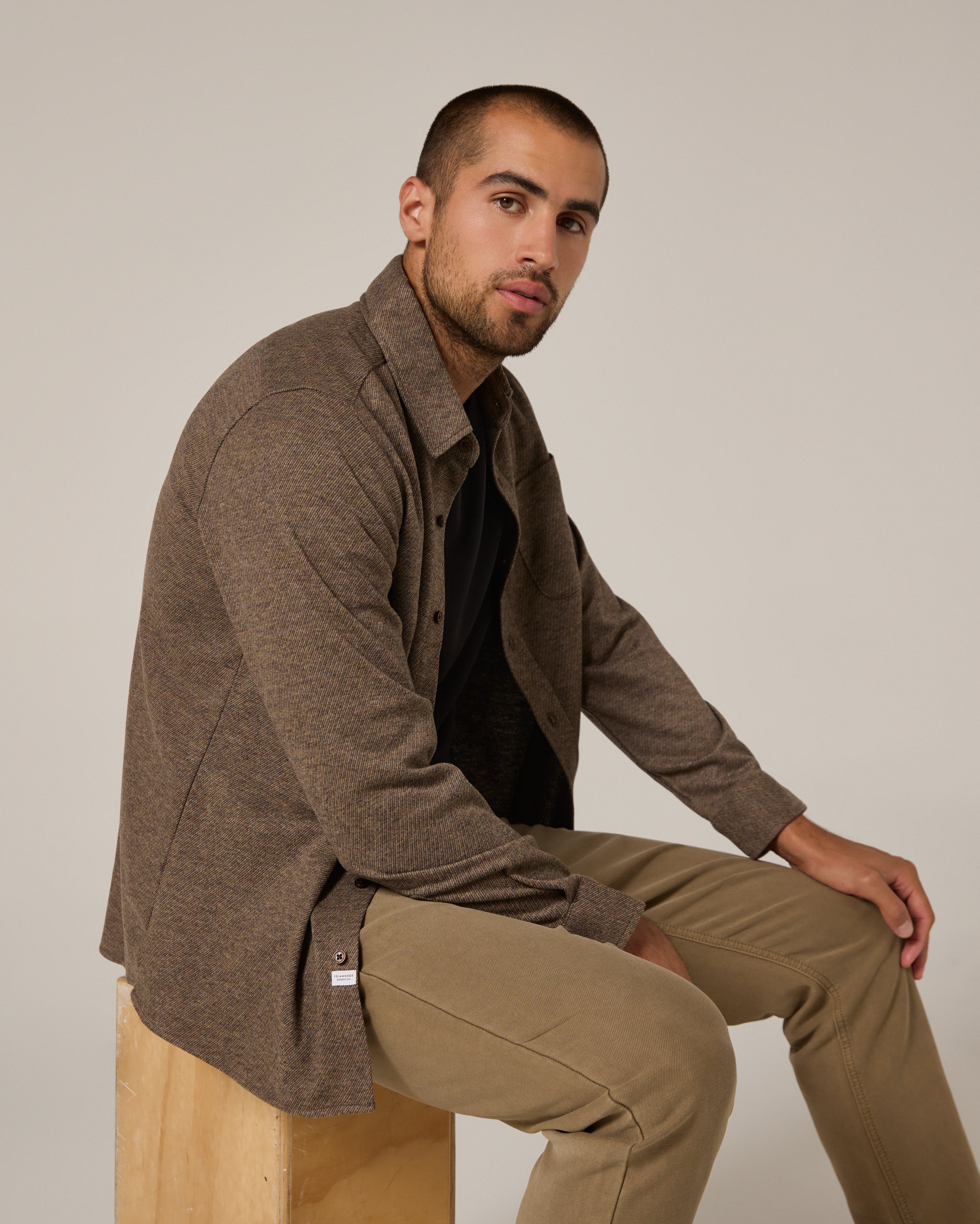 Generation Marled Knit Shirt Brown