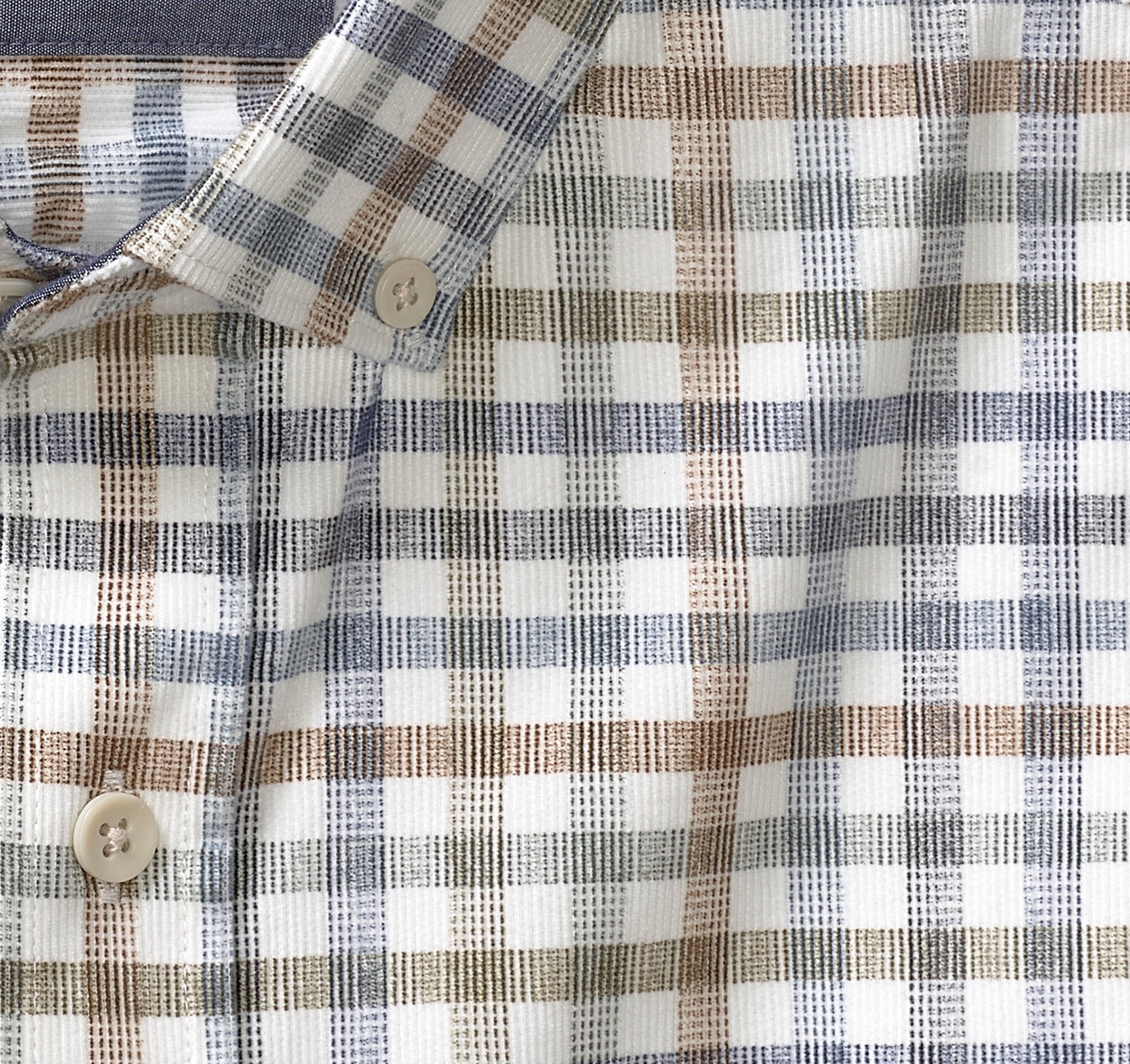 Plaid Corduroy Shirt Ivory