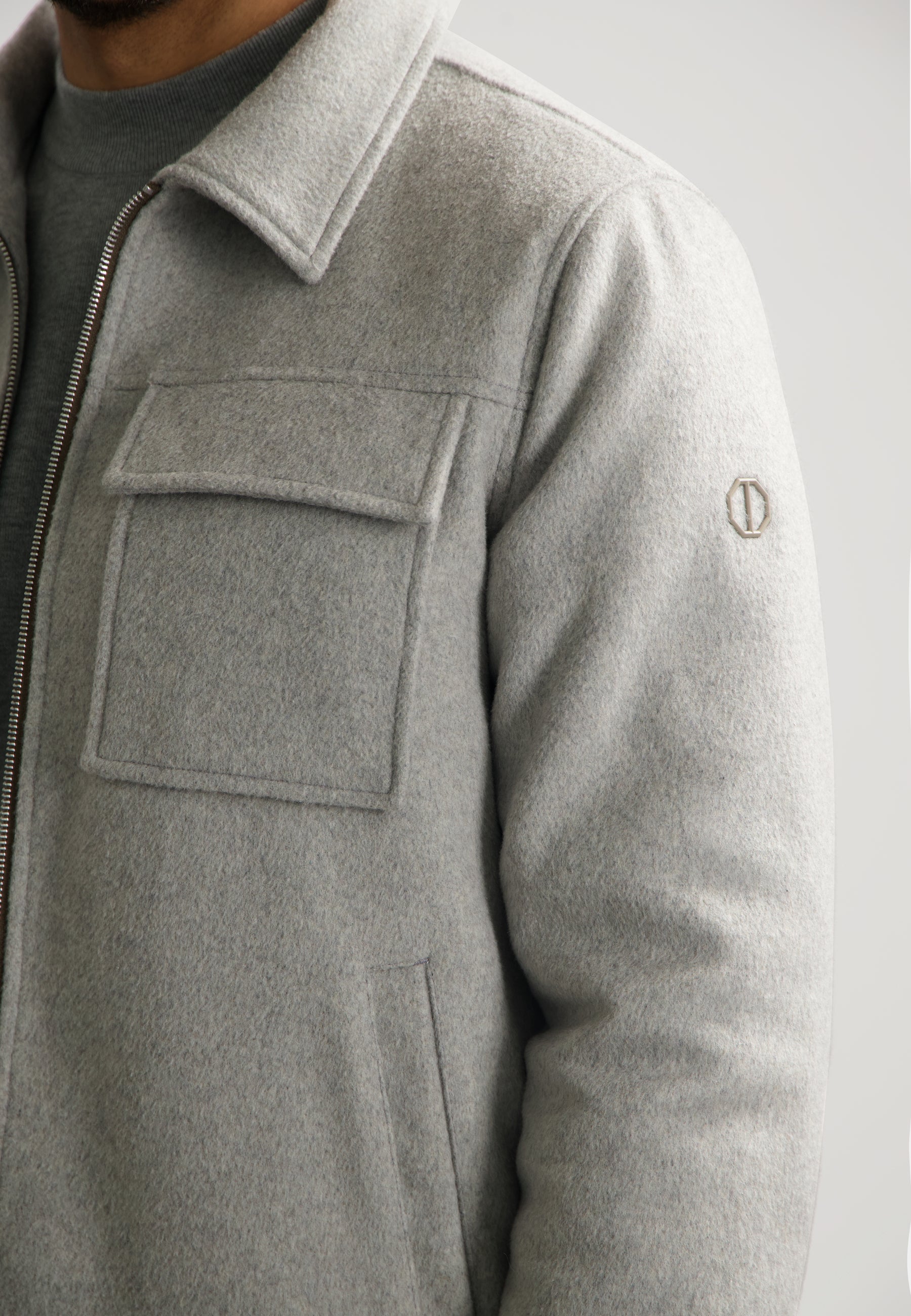 Colton Wool Jacket Ghost Grey