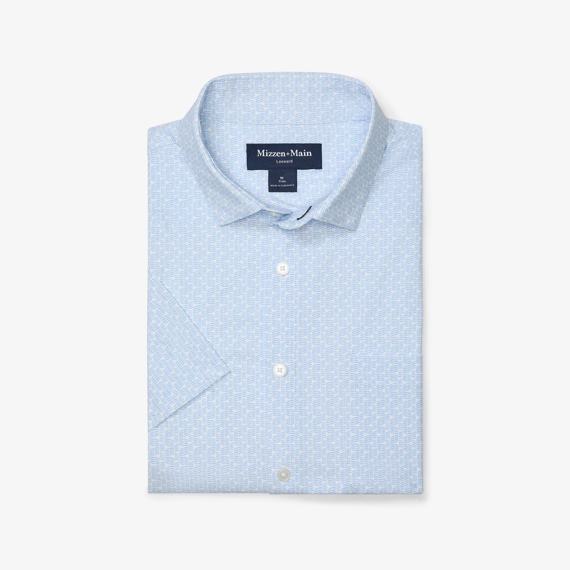 Leeward Short Sleeve Dress Shirt White Triangle Dash