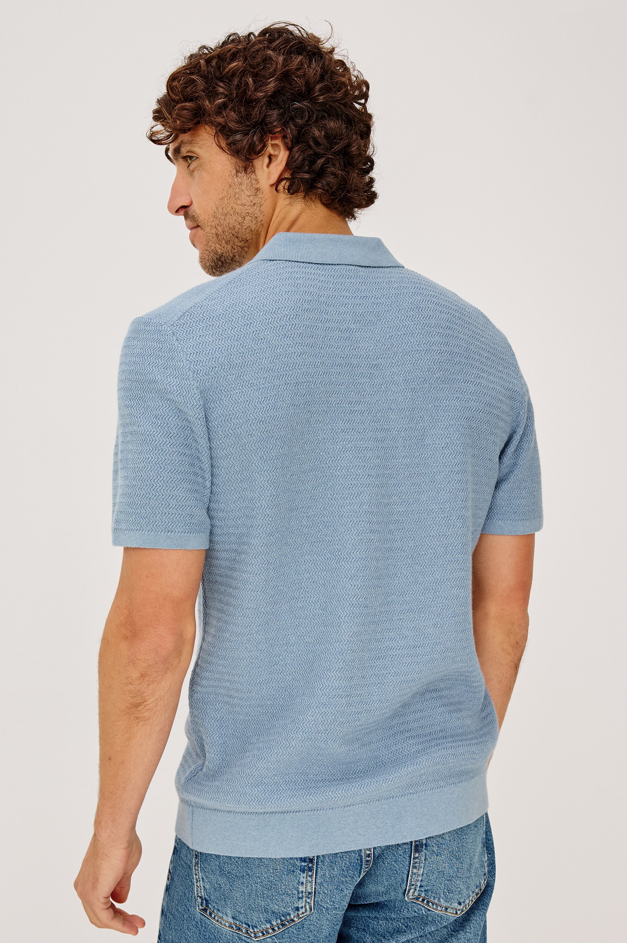 Nathan Sweater Polo Blue Sky Heather