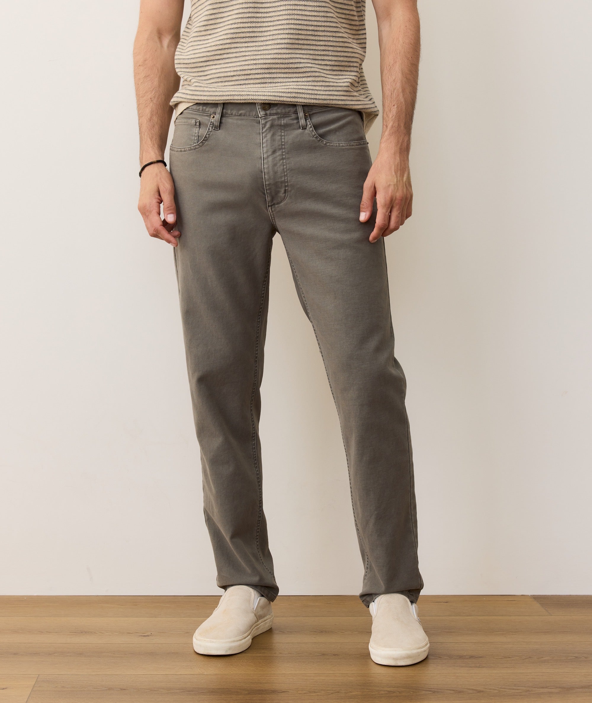 Slim Straight Flex Terry Pant Olive