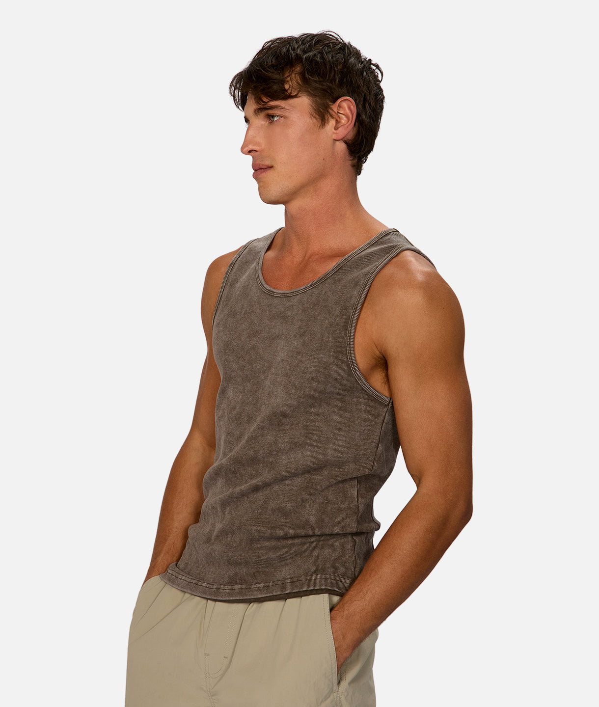 The Washed Brando Ribbed Singlet New Jungle