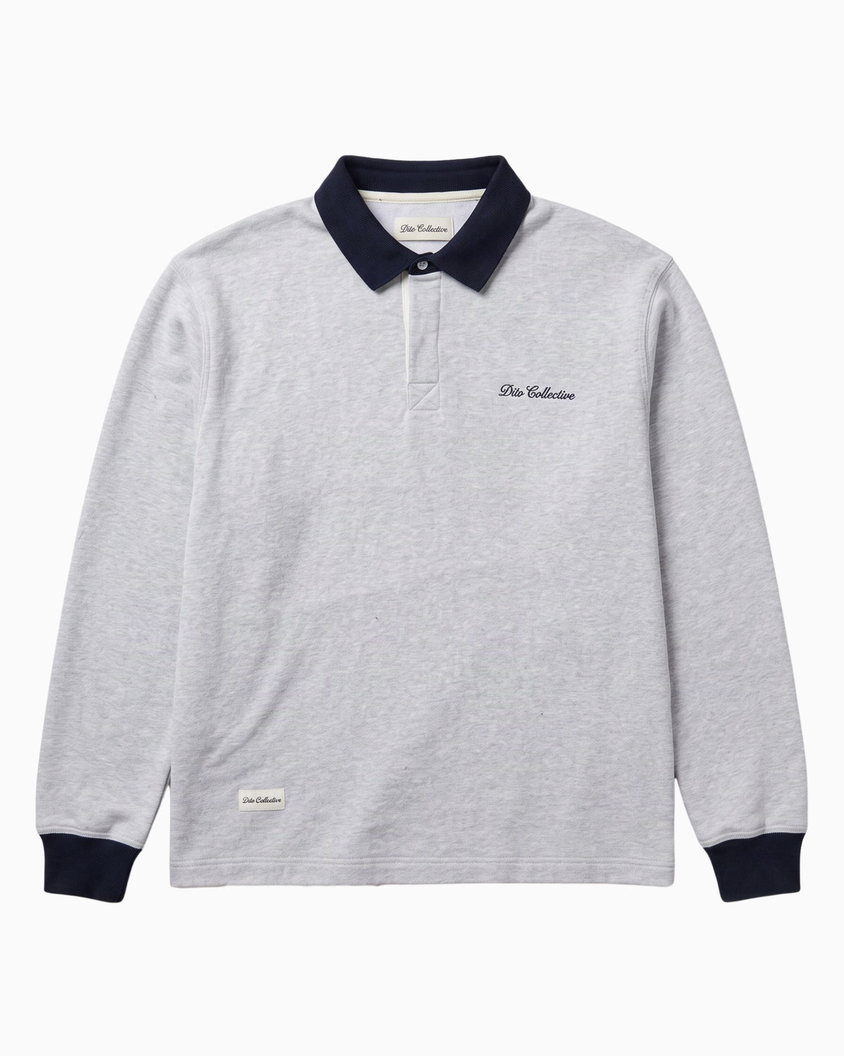 Courduroy Collar Rugby Polo Grey