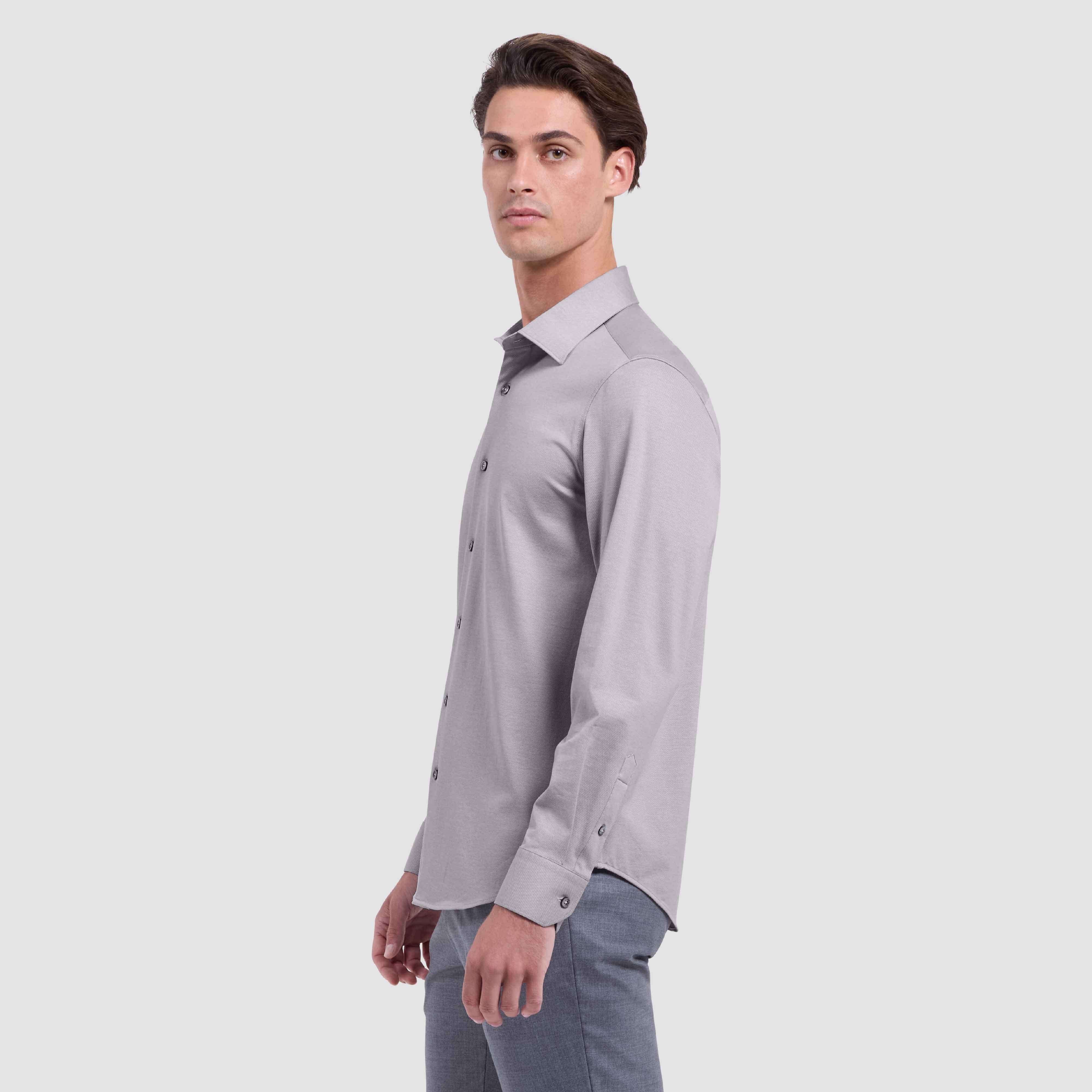 OOOHCotton James Long Sleeve Shirt Cement