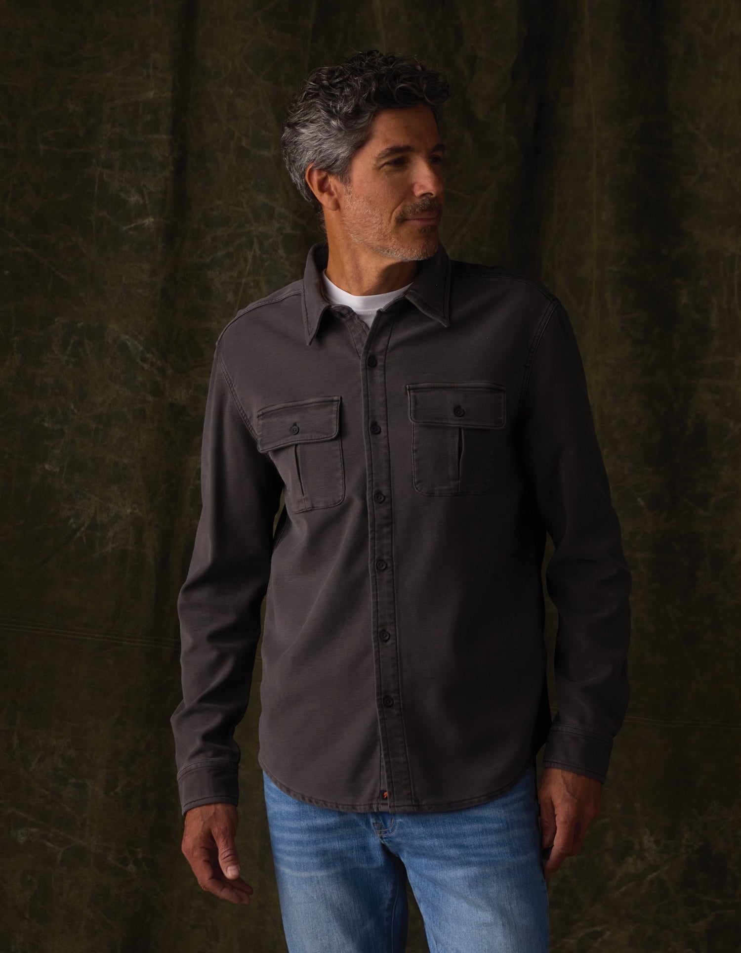 Comfort Terry Shirt Jacket Steel