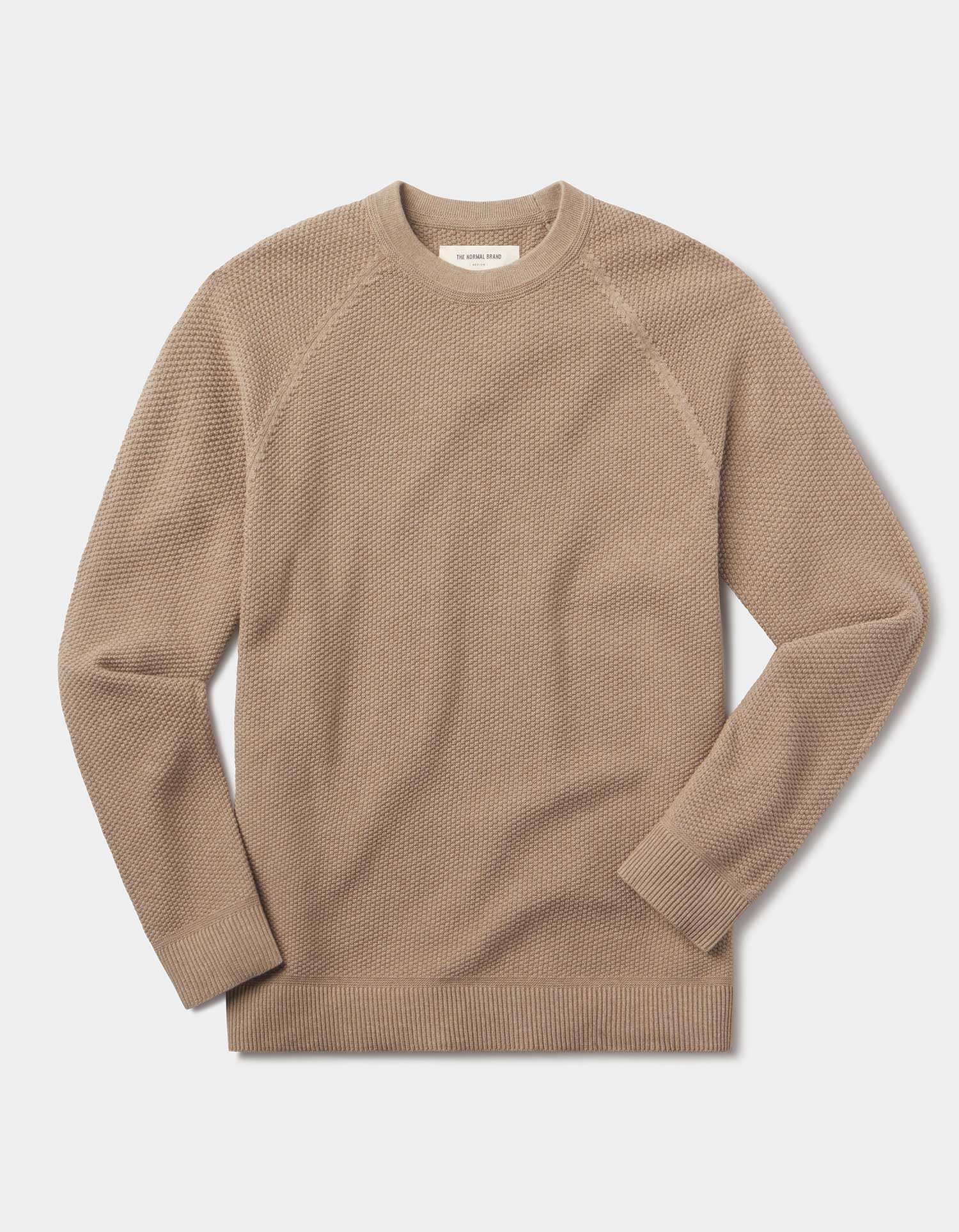 Coolmax Textured Crewneck Sweater Dark Taupe