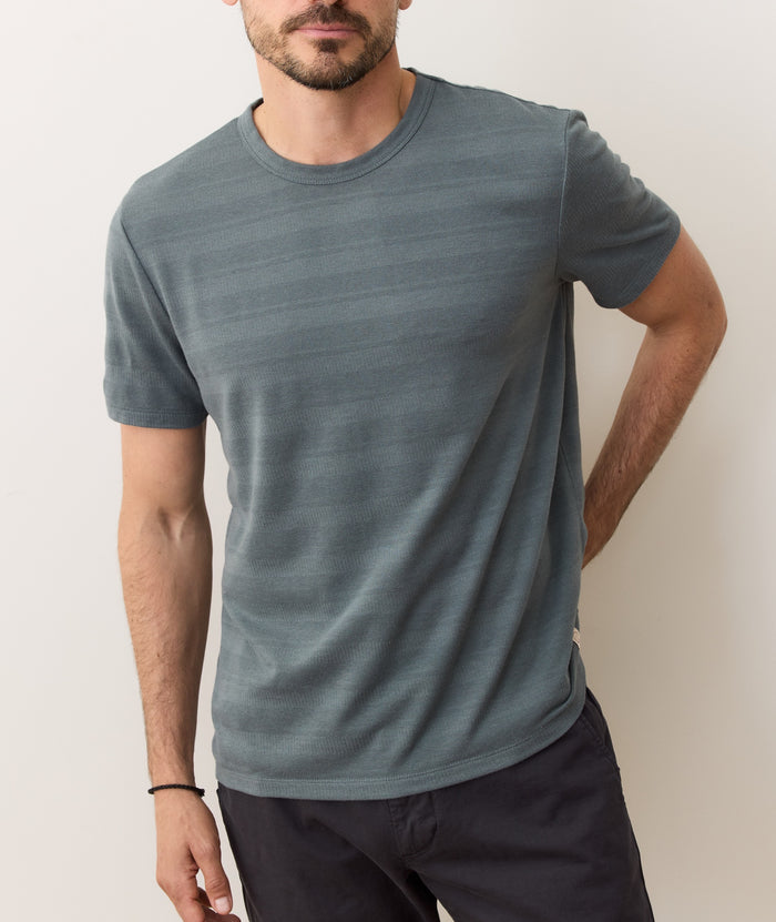 Signature Jacquard Crew Tee Balsam Green
