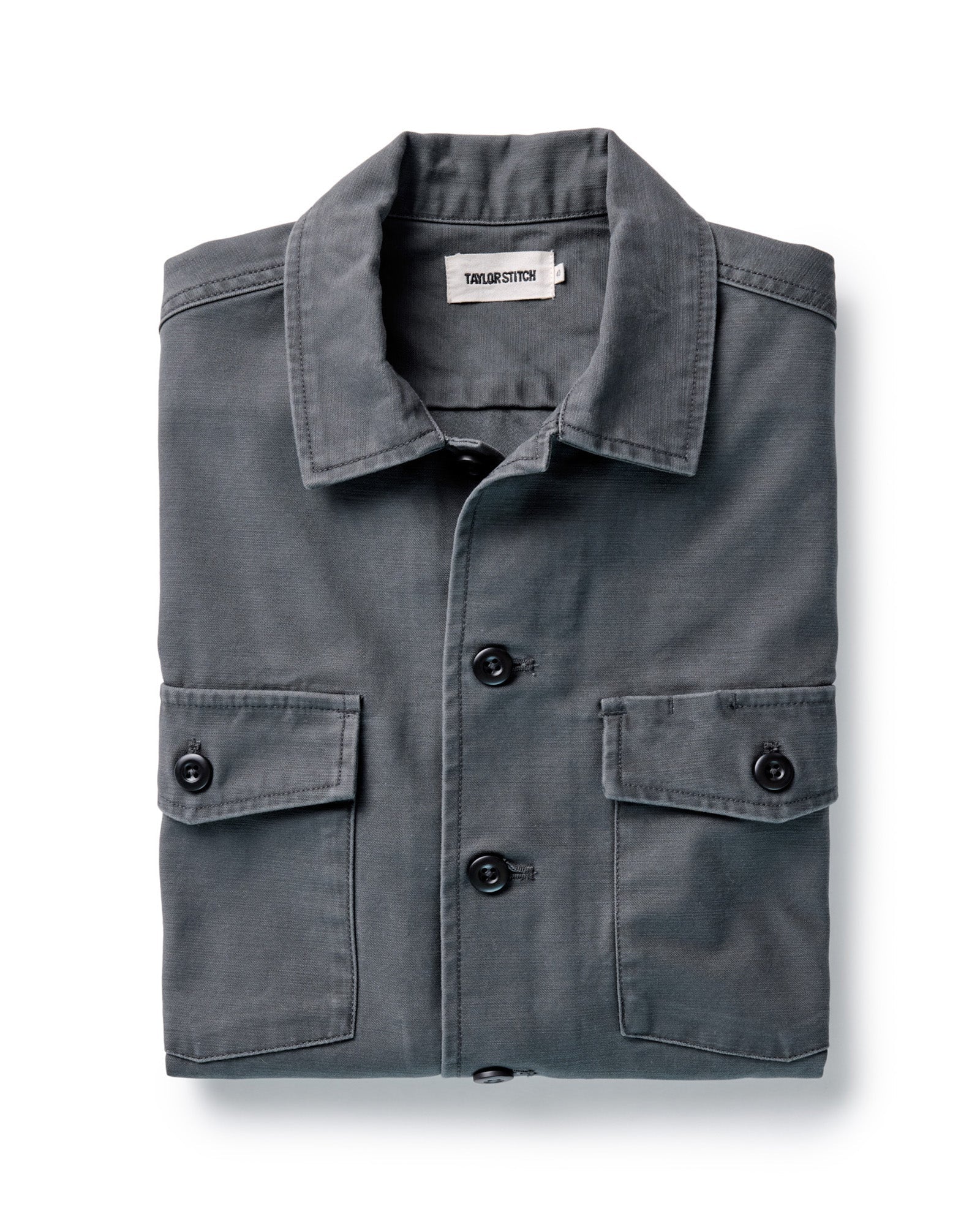 The Surplus Shirt in Reverse Sateen Faded Black