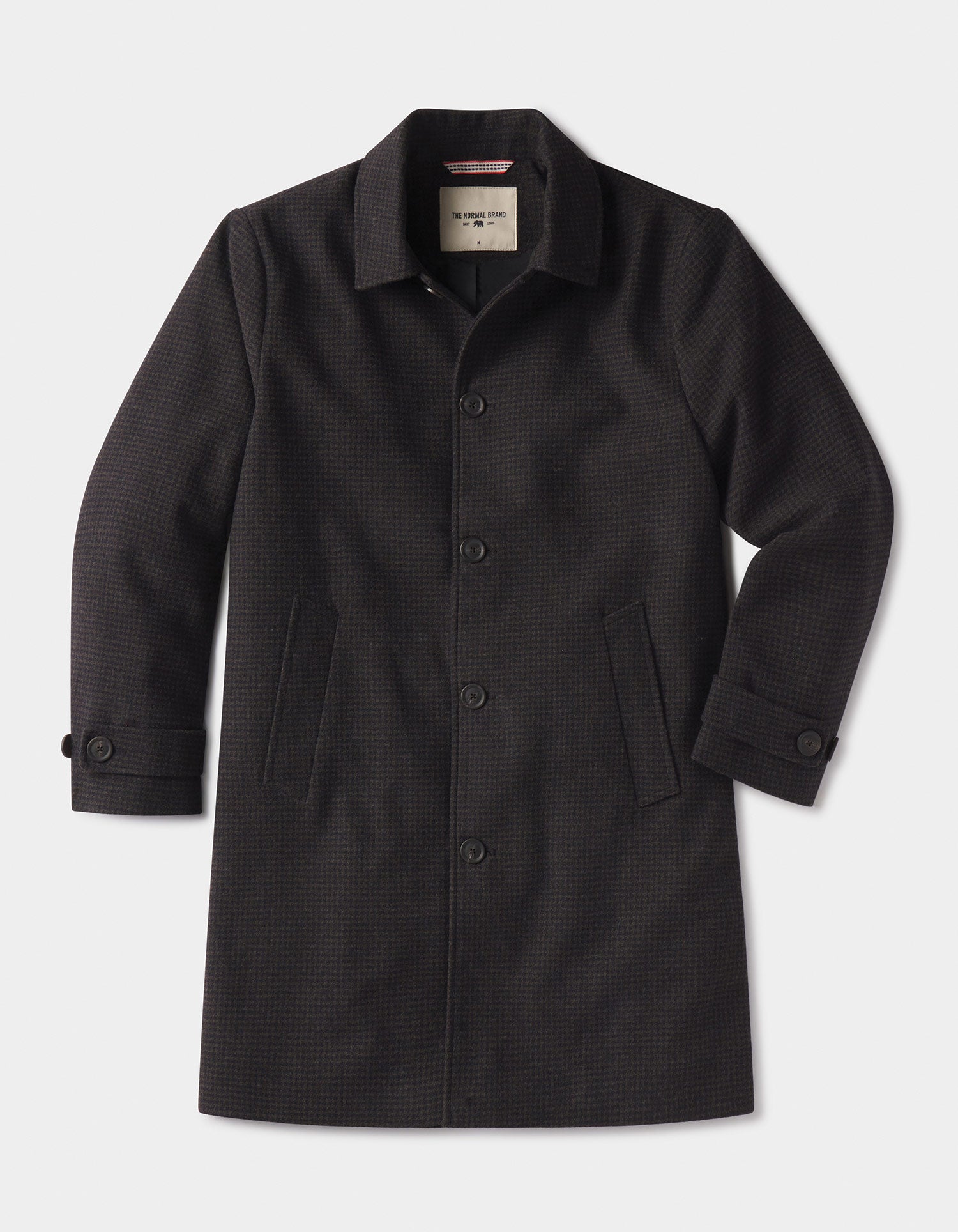 Henry Houndstooth Topcoat Brown