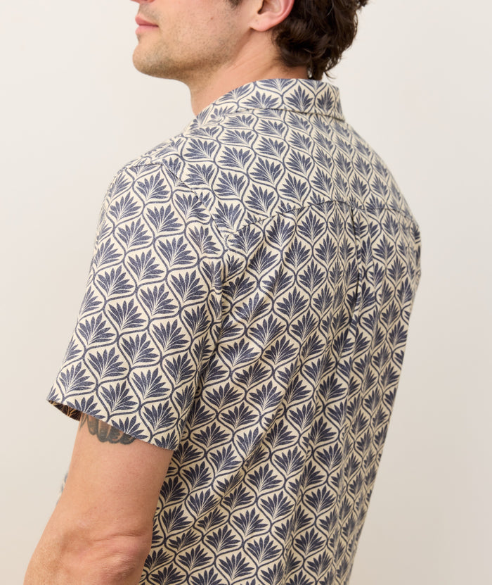 Classic Stretch Selvage Shirt India Ink Agave Print