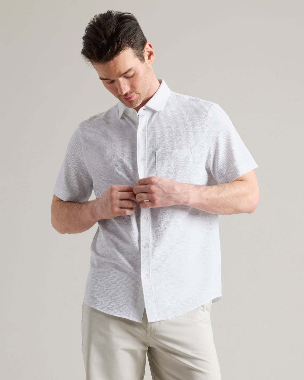 Commuter Seersucker Button Down White