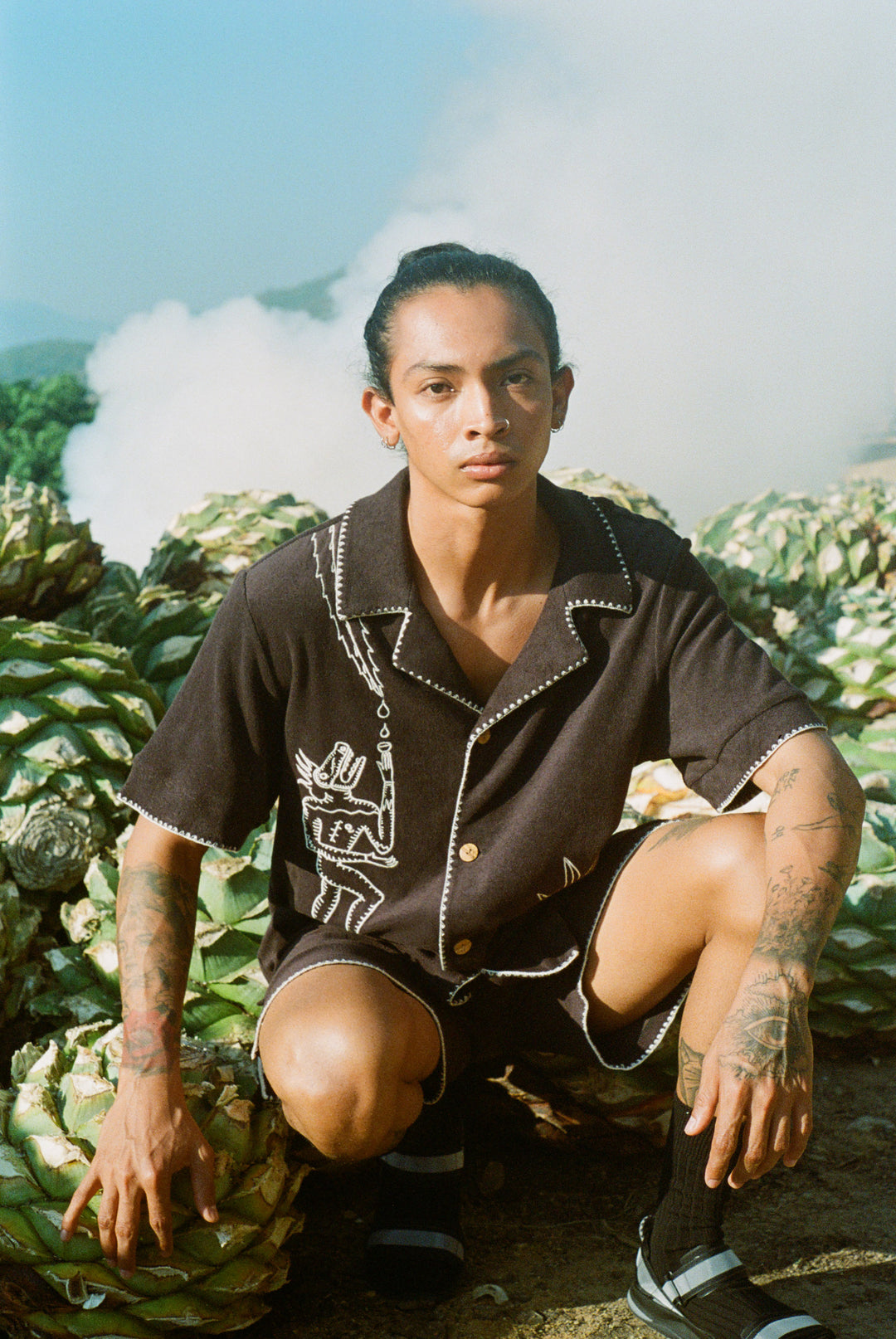 'Agua Magica' Cabana Shirt Grey