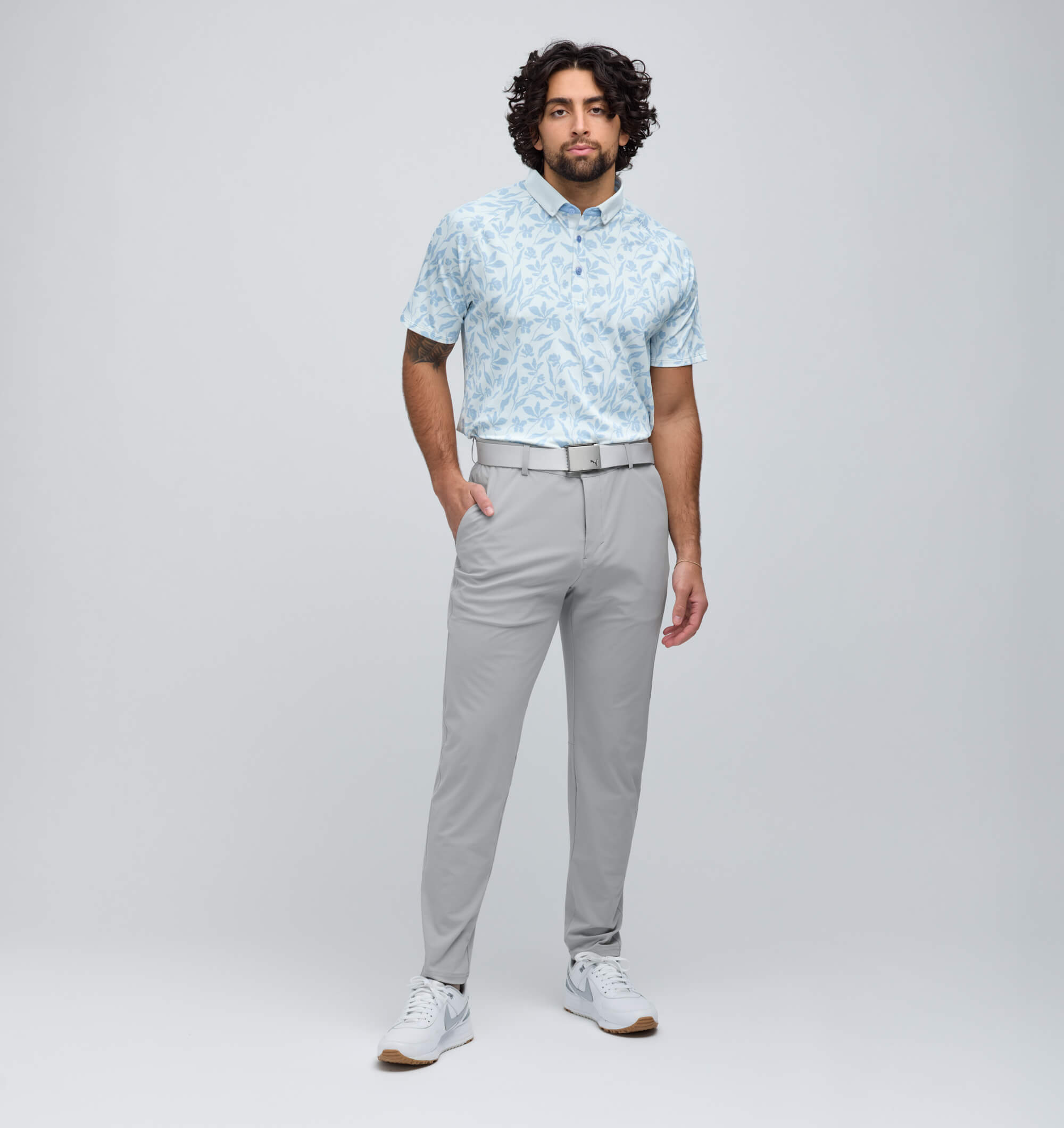 Drift Pique Pro Polo White-Blue