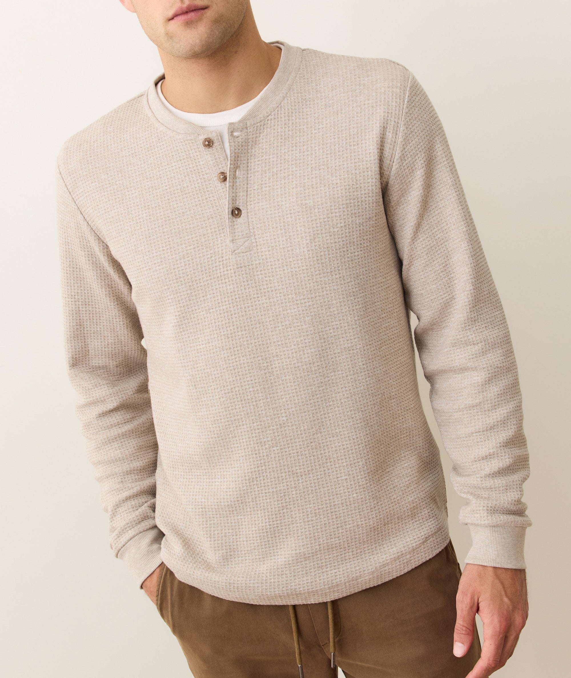 Waffle Henley Oatmeal