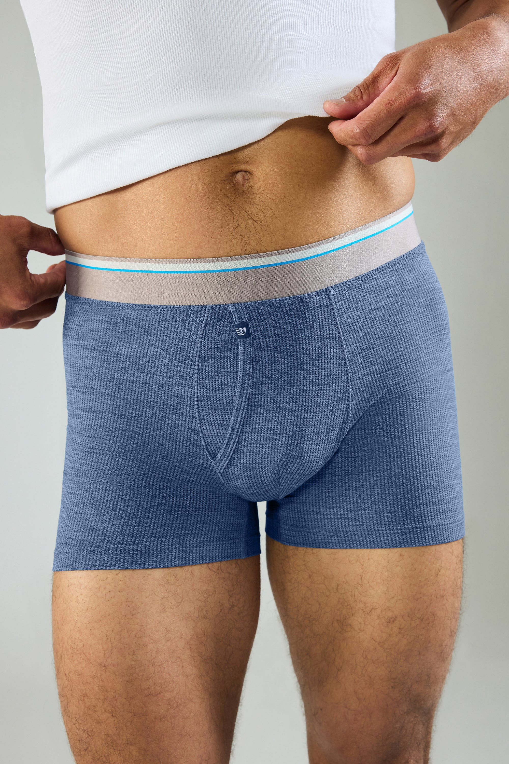 AIRKNITx Boxer Brief with Fly Indigo Heather