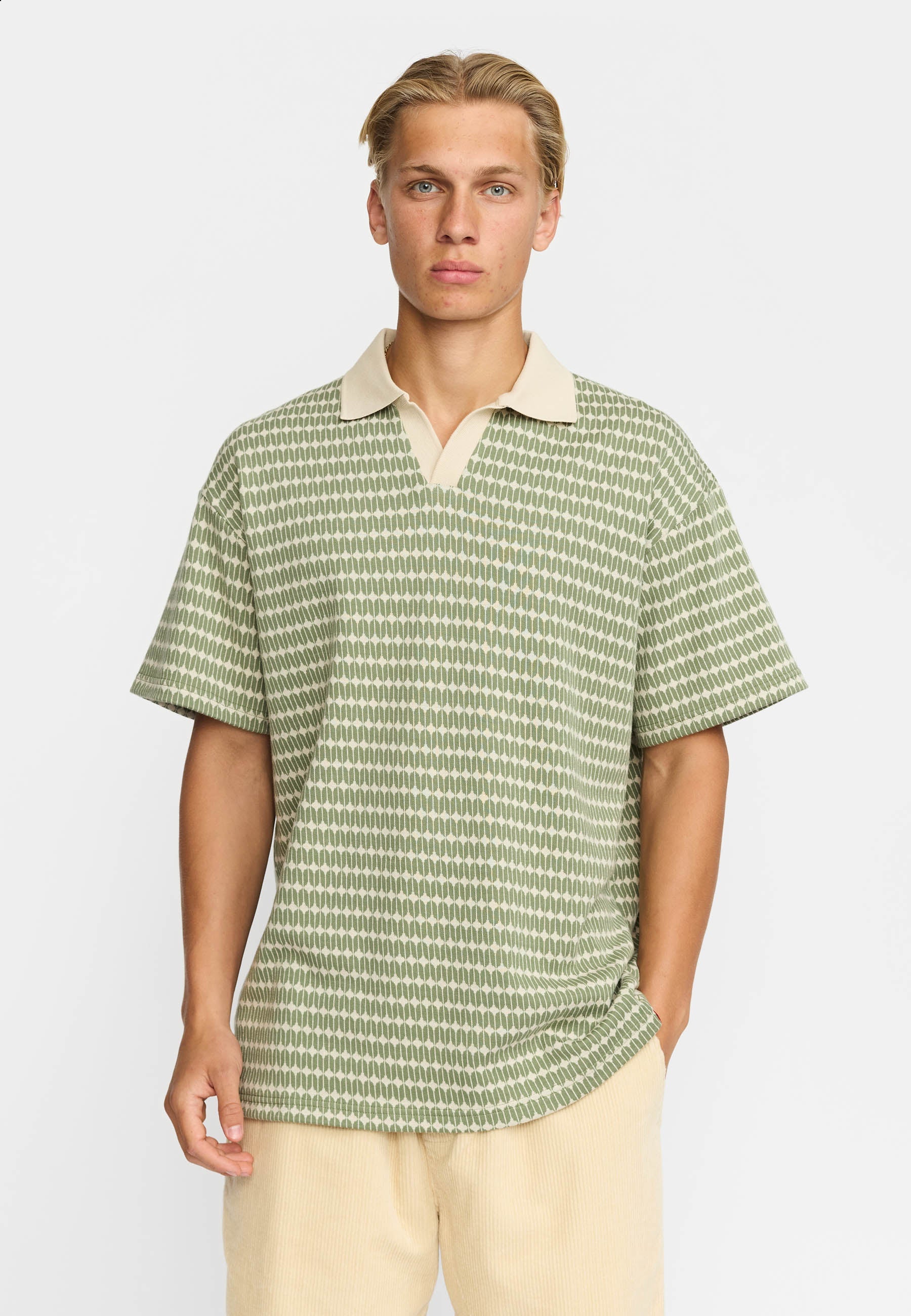 Jaquard Polo Shirt Light Green