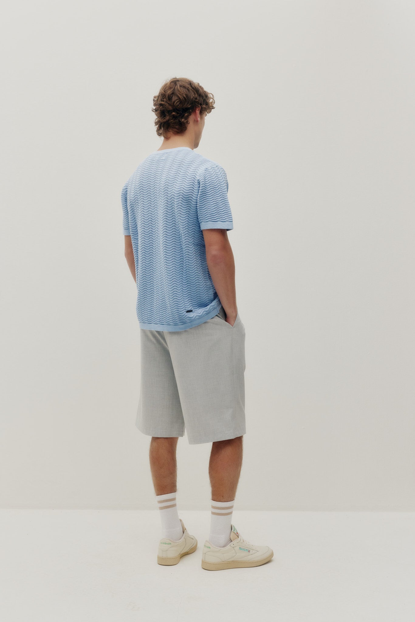 Wave Knit Tee Rain Washed