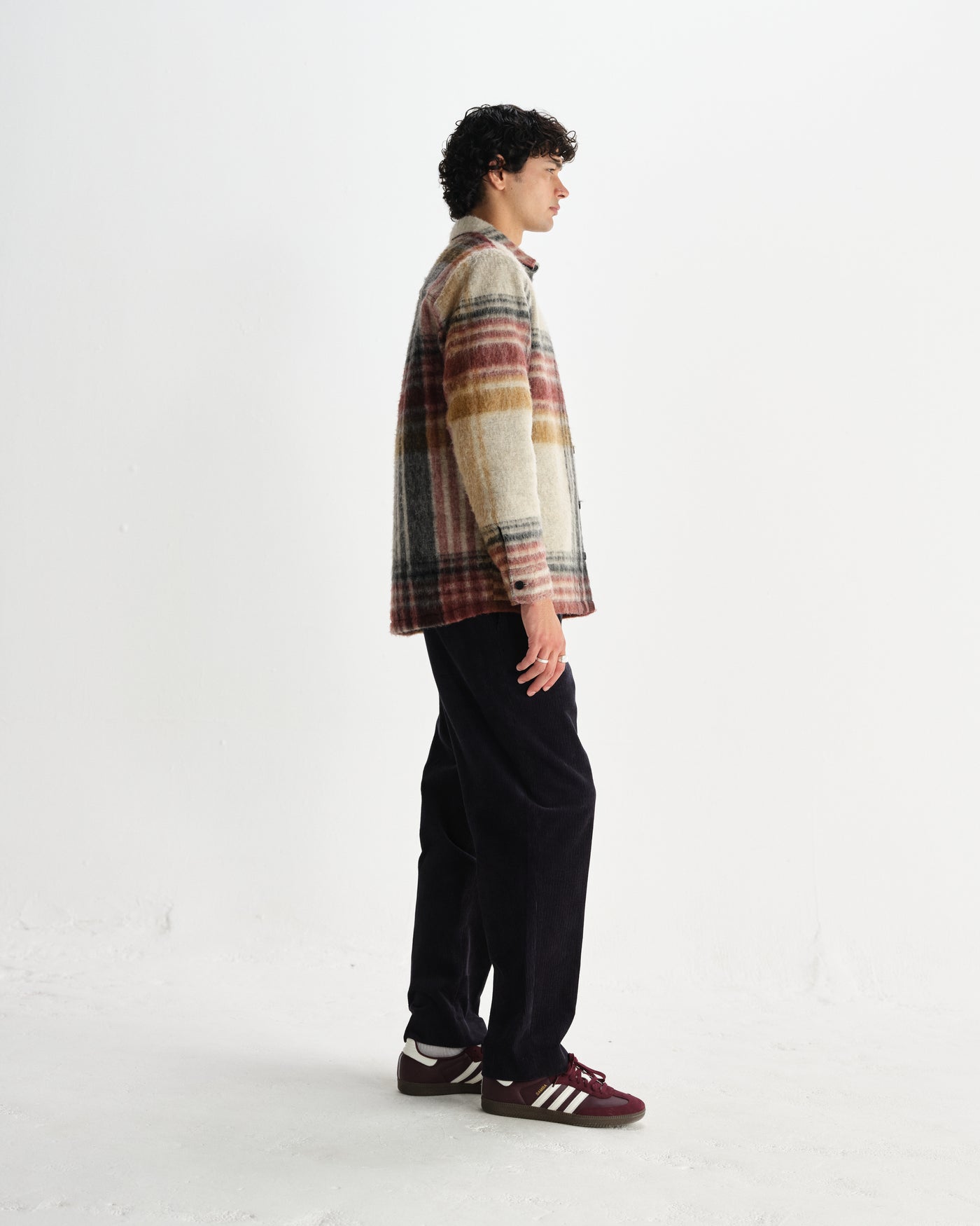 Nolan Overshirt - Wool Blend Check Natural/Multi