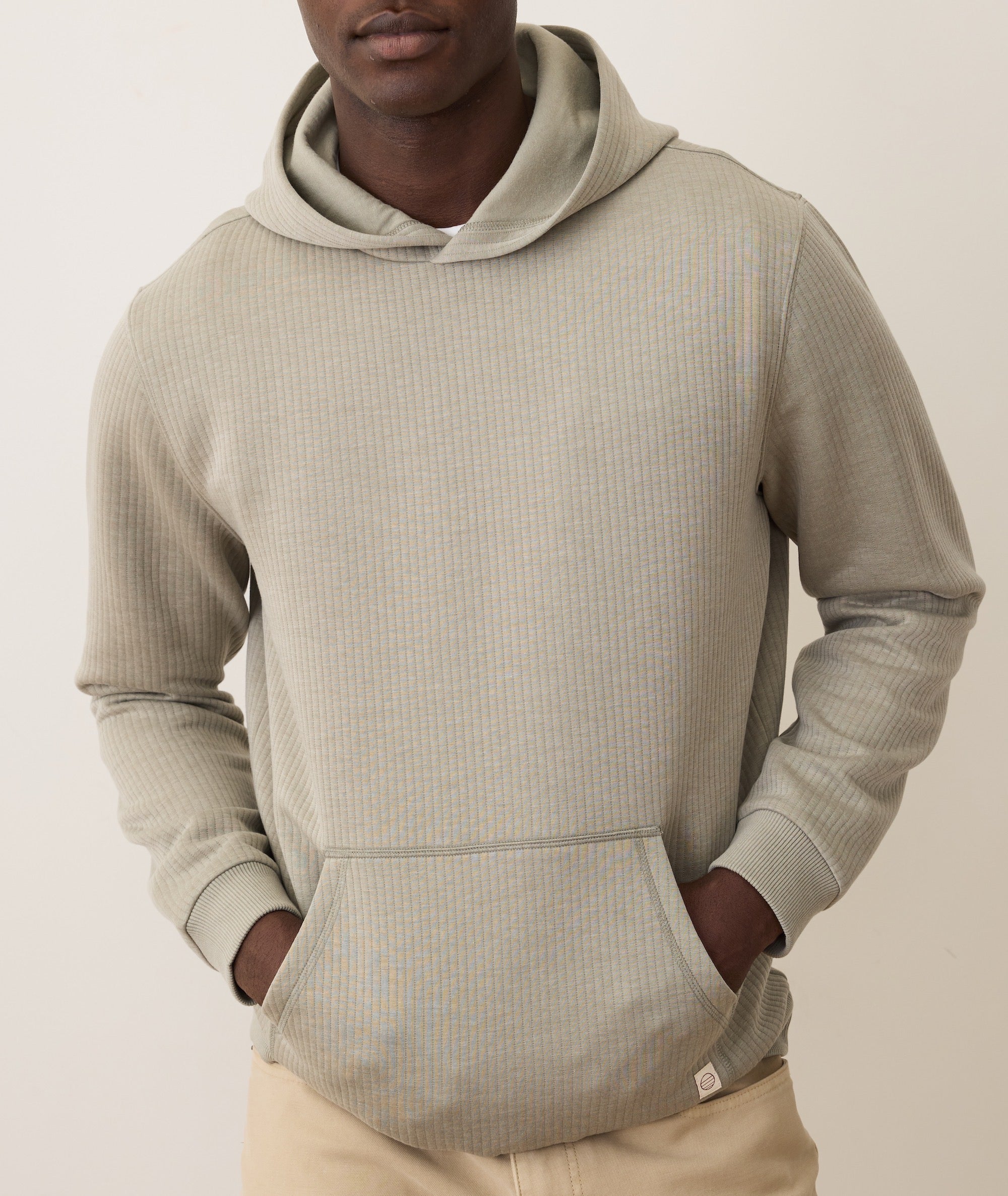 Corbet Quilted Hoodie Taupe