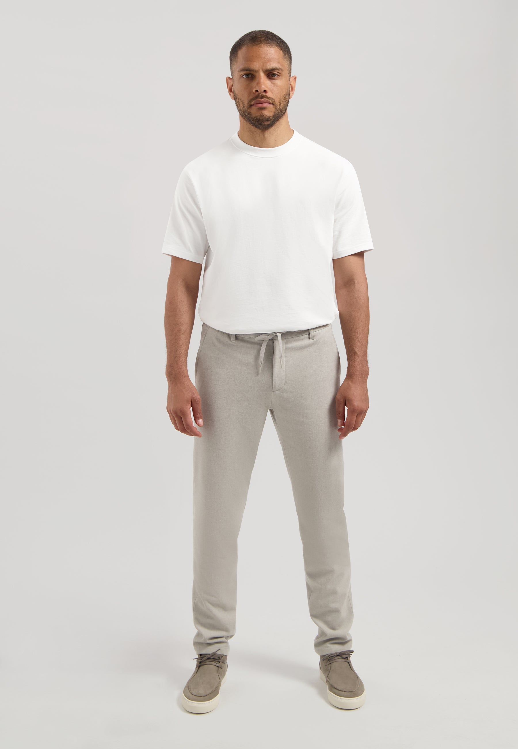 Logan Flannel Trouser Ghost Grey