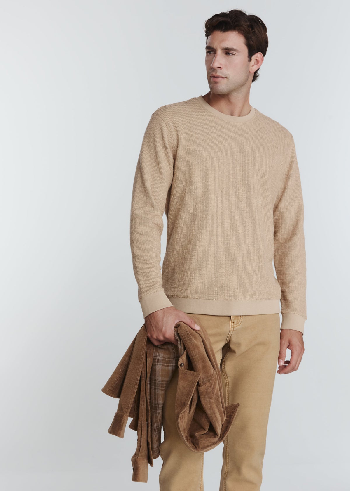Monterey Oversized Textured Sweatshirt Tan