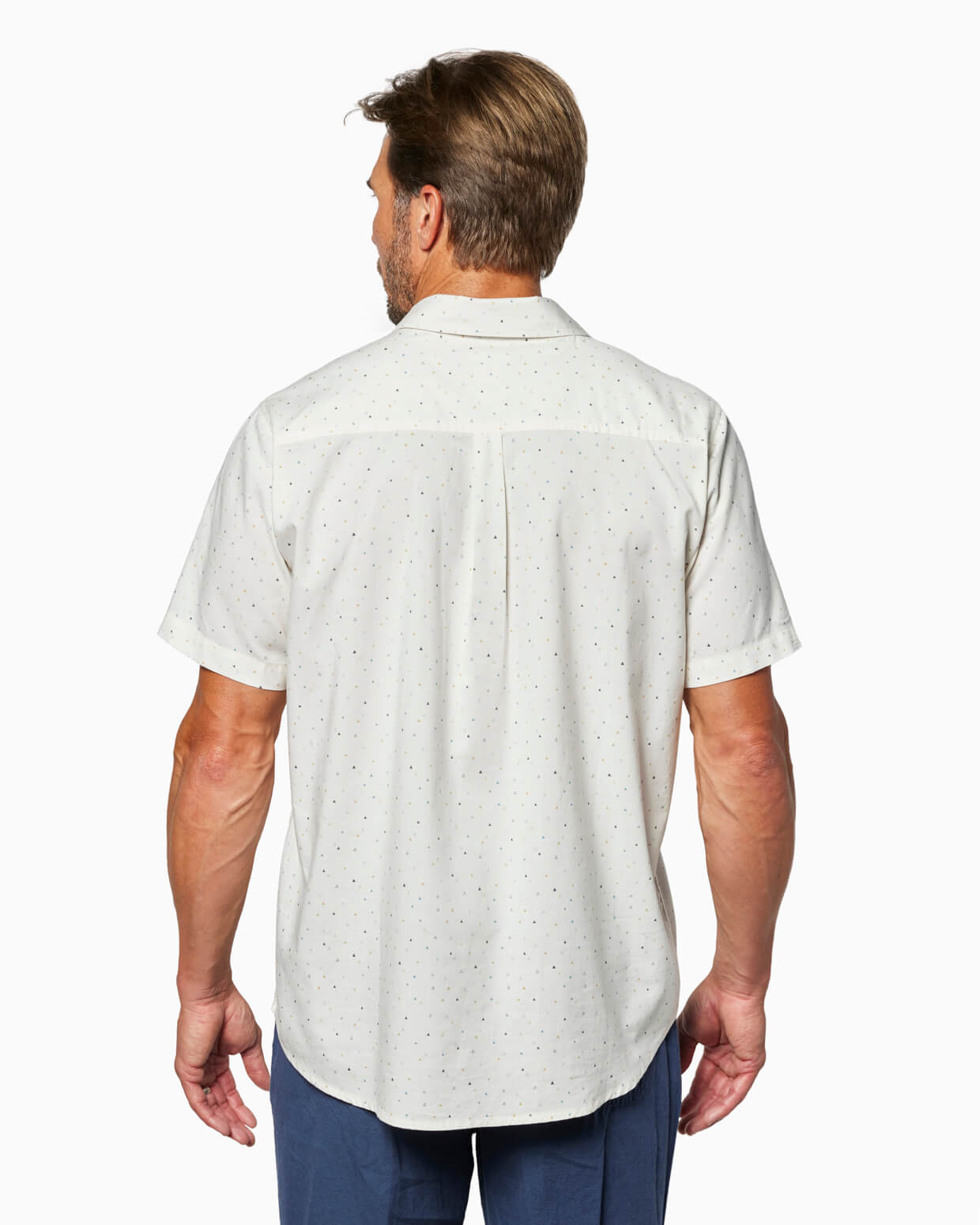 Coastline Short Sleeve Button Up Washed White Naples