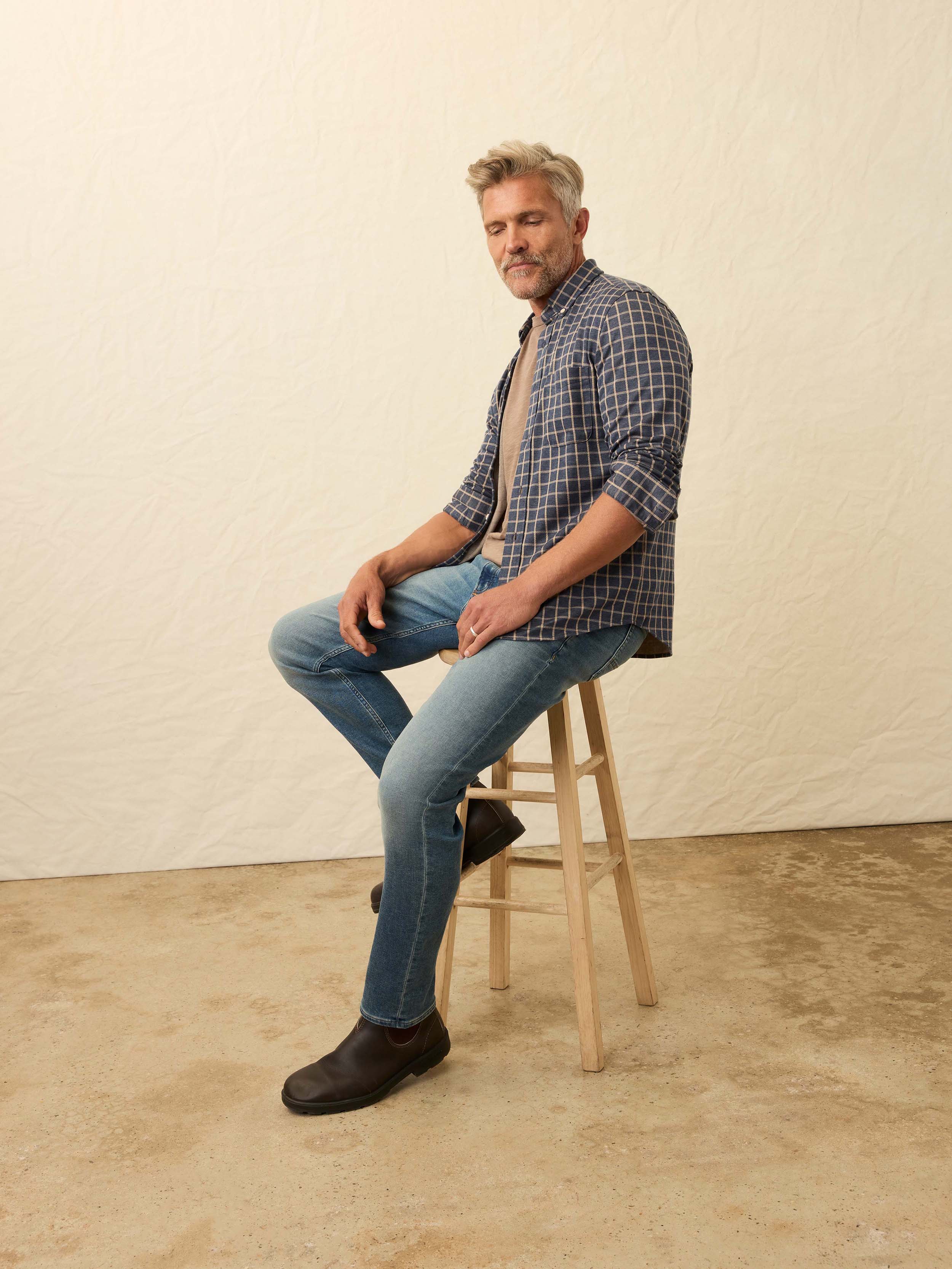 Stretch Terry Indigo 5 Pocket Indigo Ocean Wash