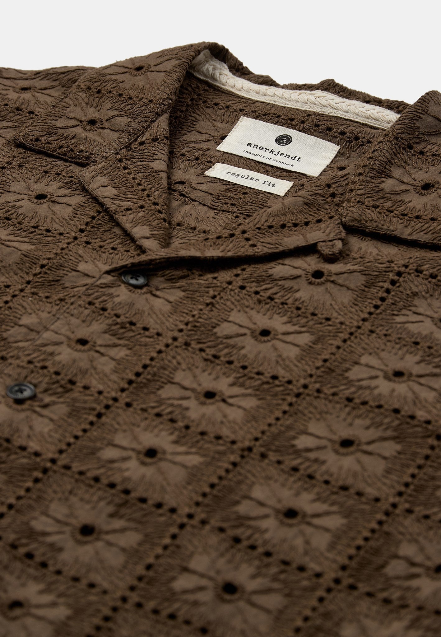 Akleander Lace Embroidered Shirt Teak