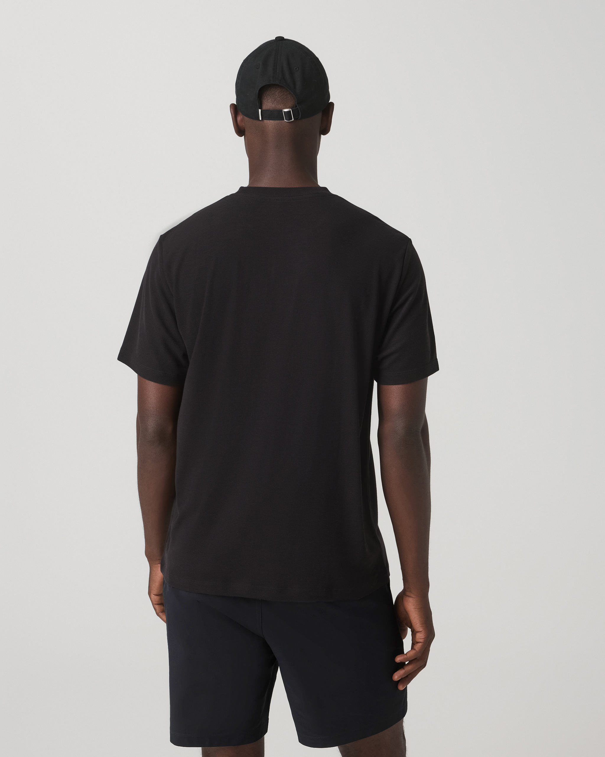 S/S Micro Waffle Tee-Relaxed Black