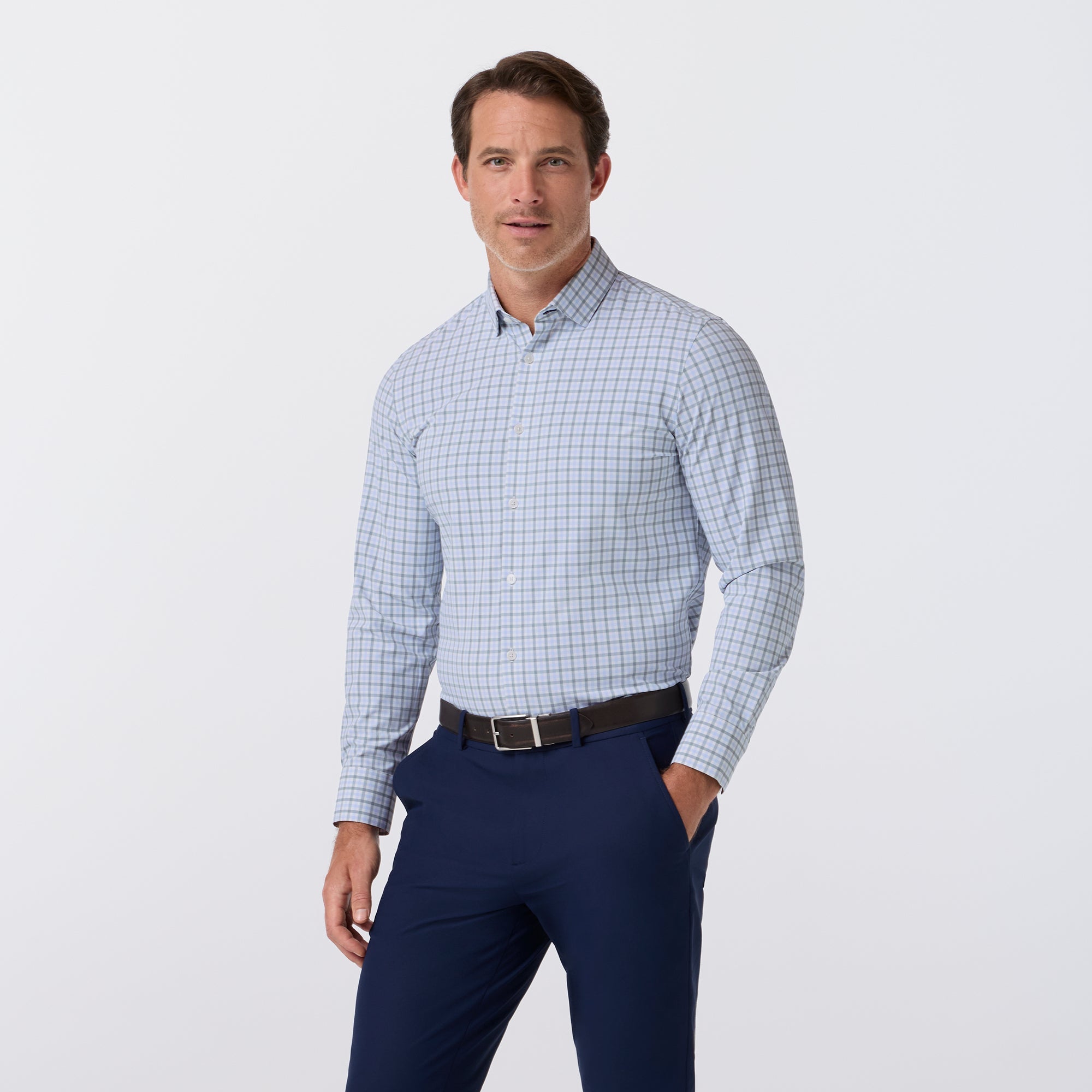 Leeward LS Dress Shirt Hemlock Miles Plaid