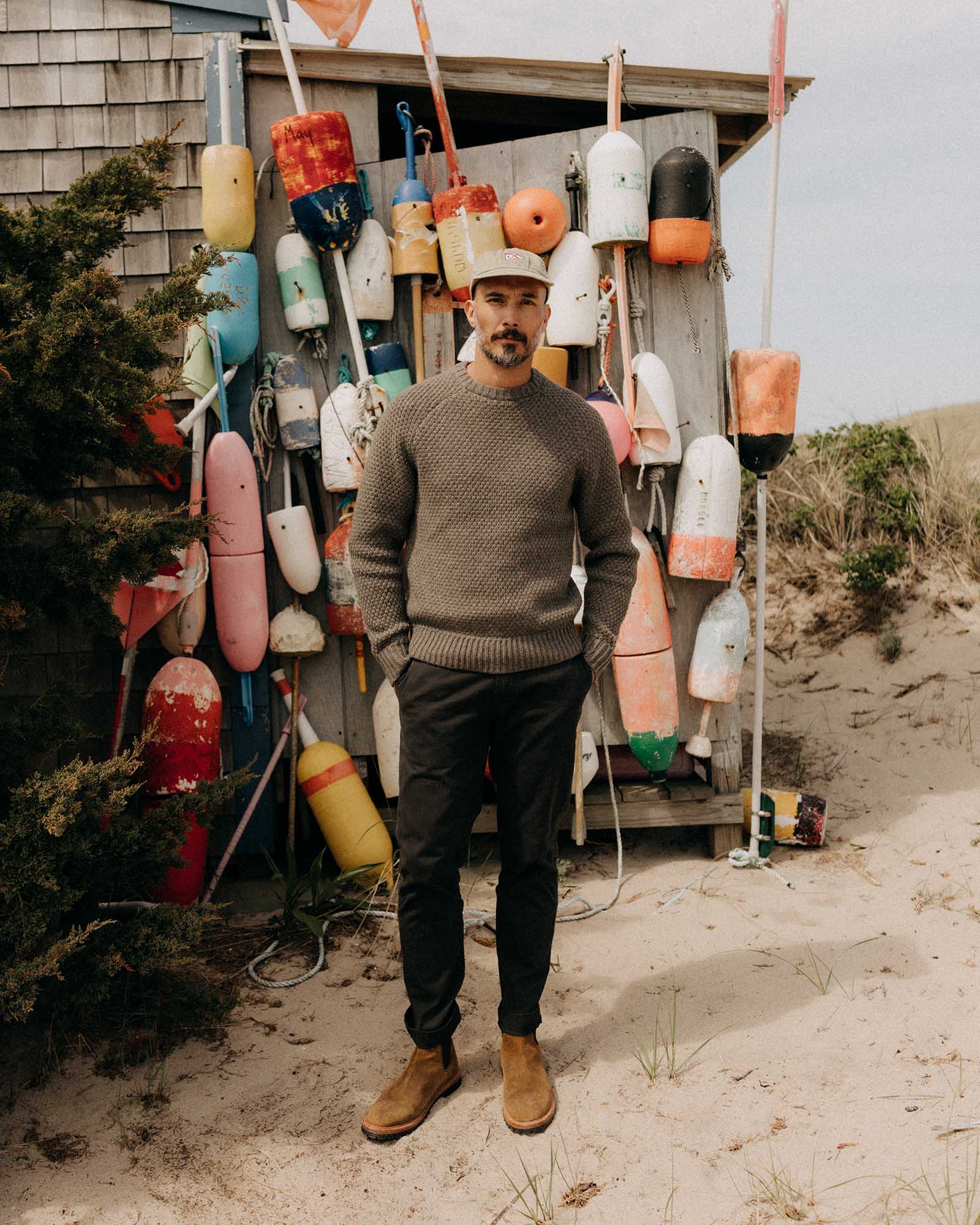 The Fisherman Sweater in Merino Taupe